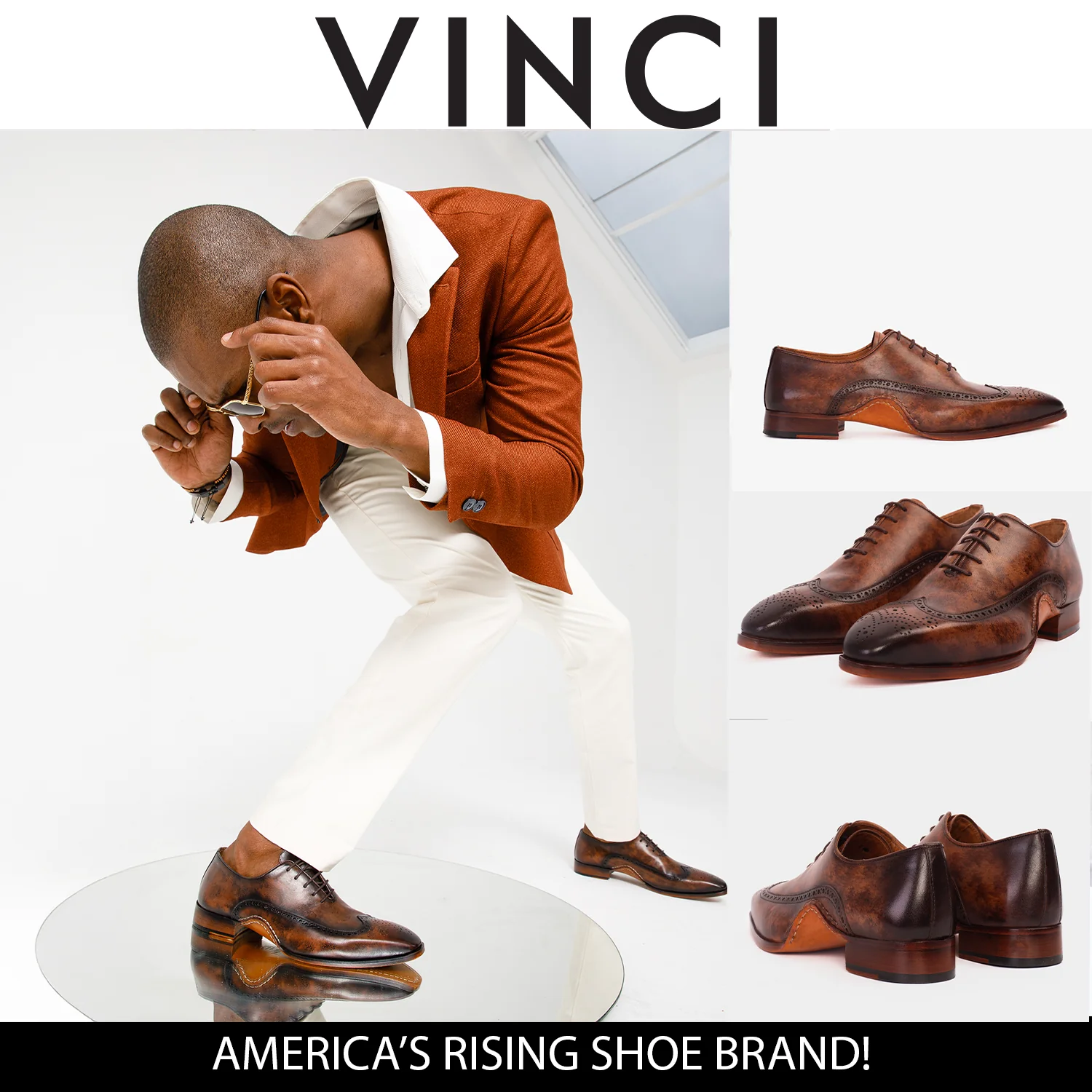 The Royal Hand Craft Brown Wingtip Oxford Men Shoe - Image 9