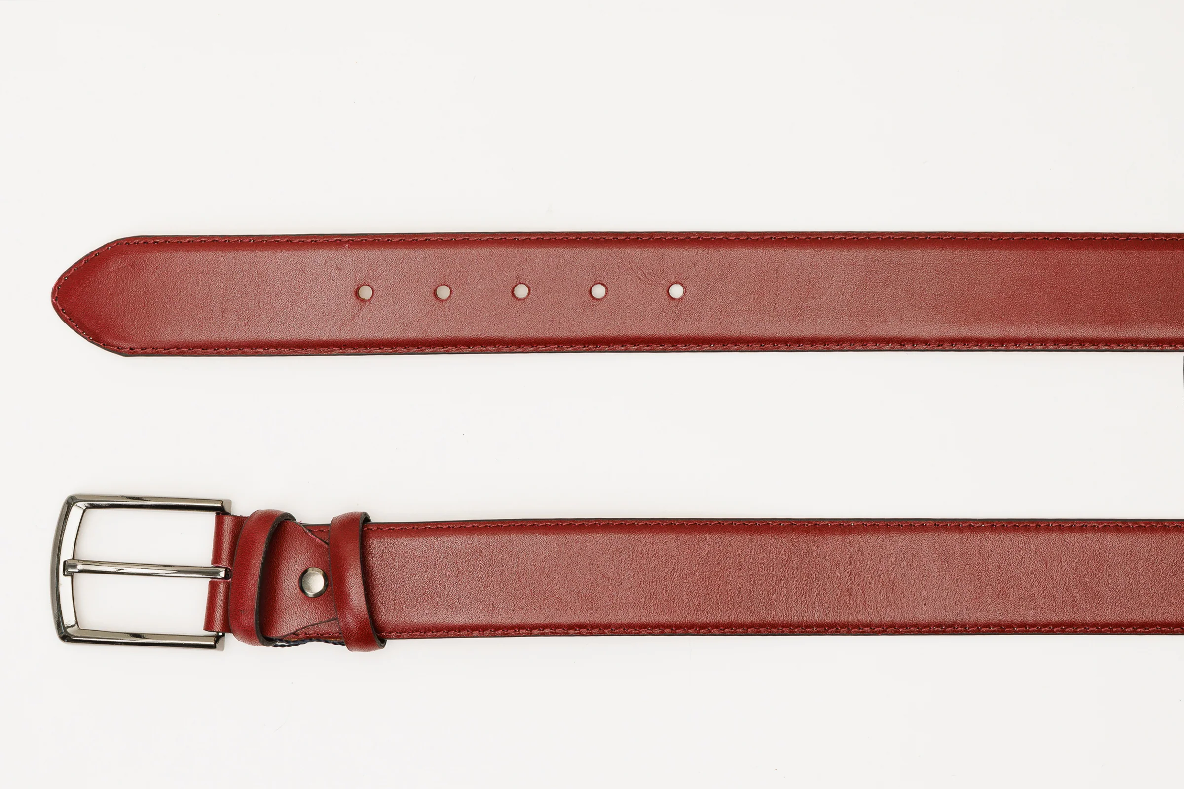 The Royal Hand Craft Burgundy Leather Belt - Image 3