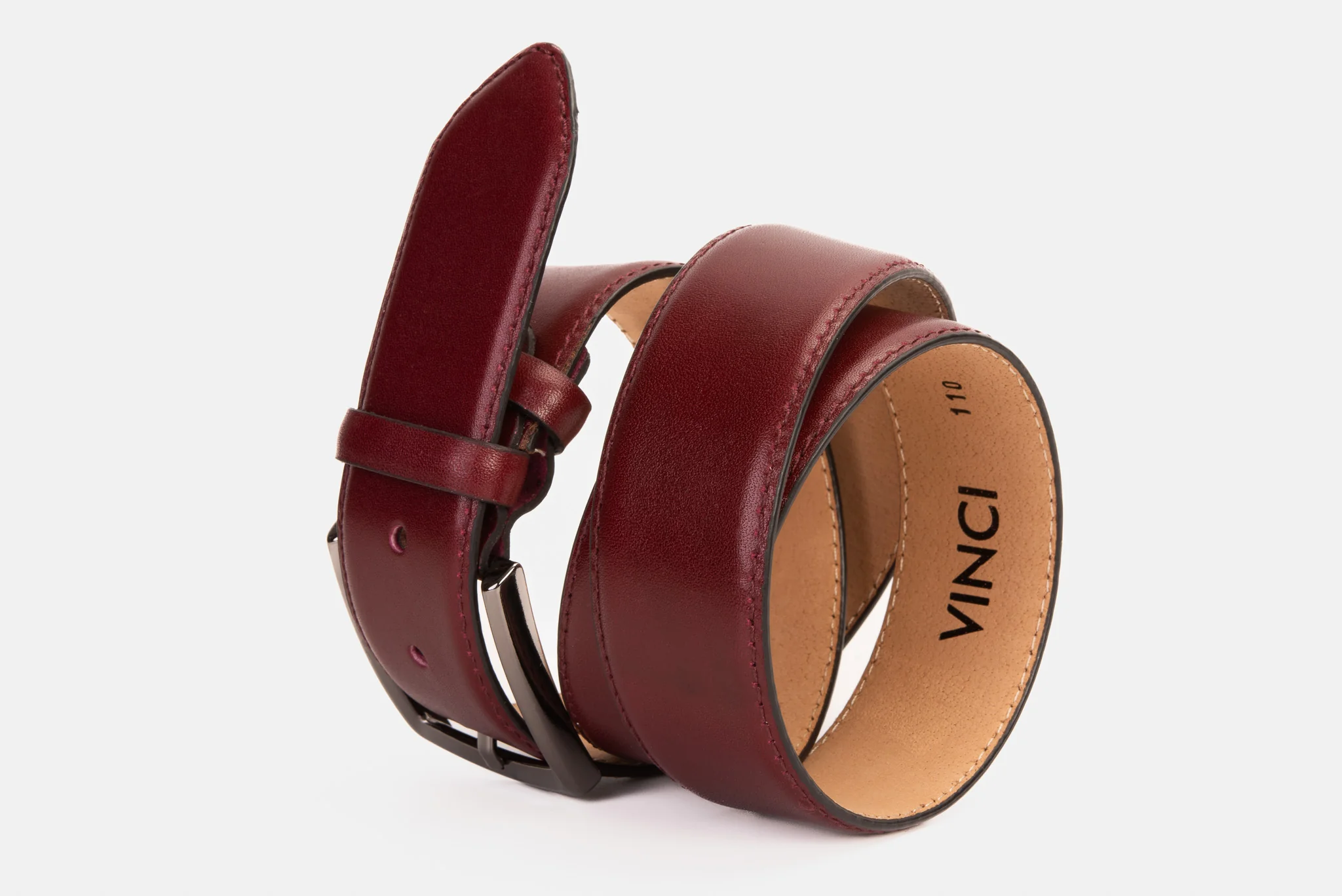 The Royal Hand Craft Burgundy Leather Belt - Image 5