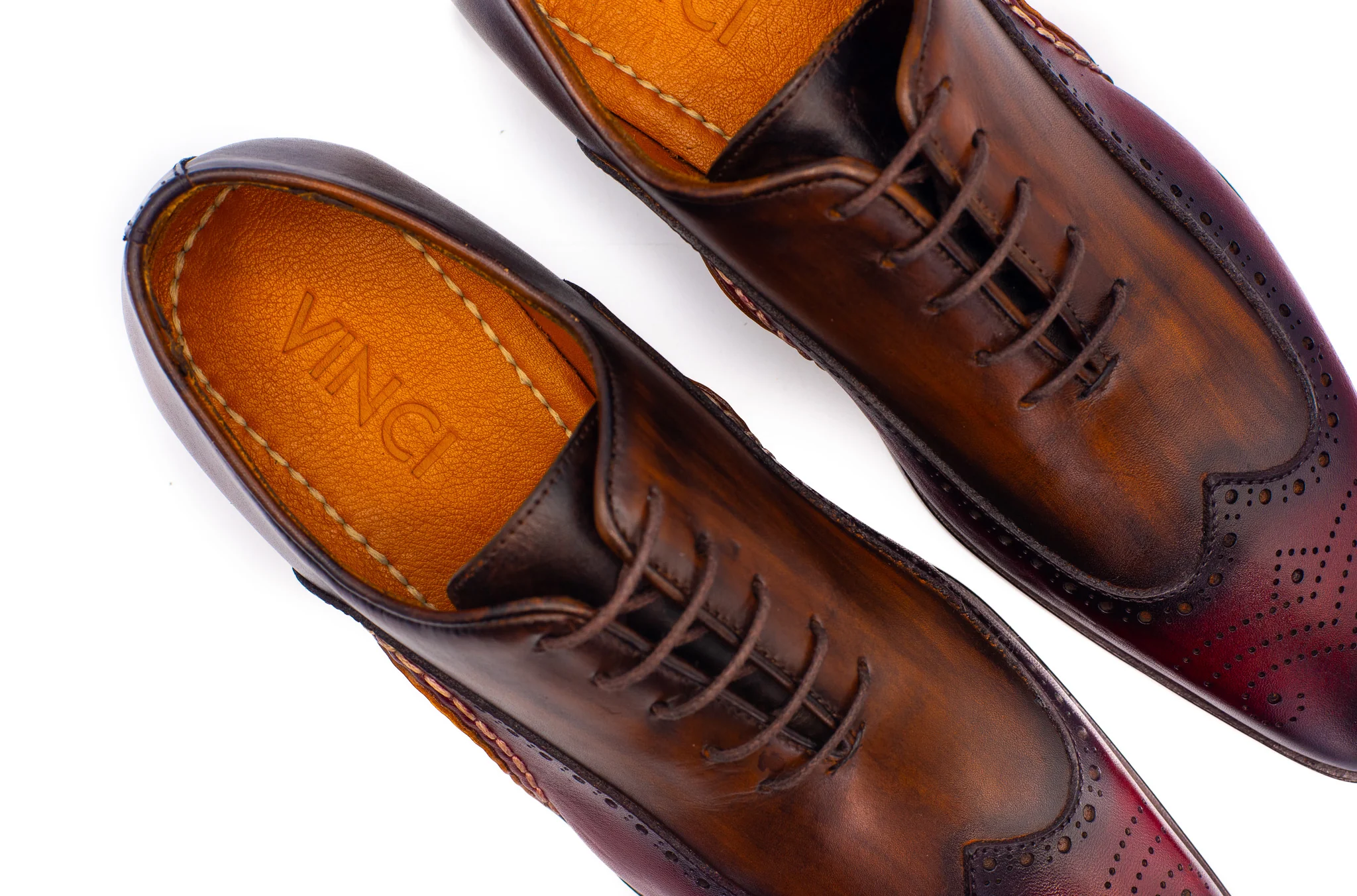 The Royal Hand Craft Burgundy Wingtip Oxford Men Shoe - Image 11