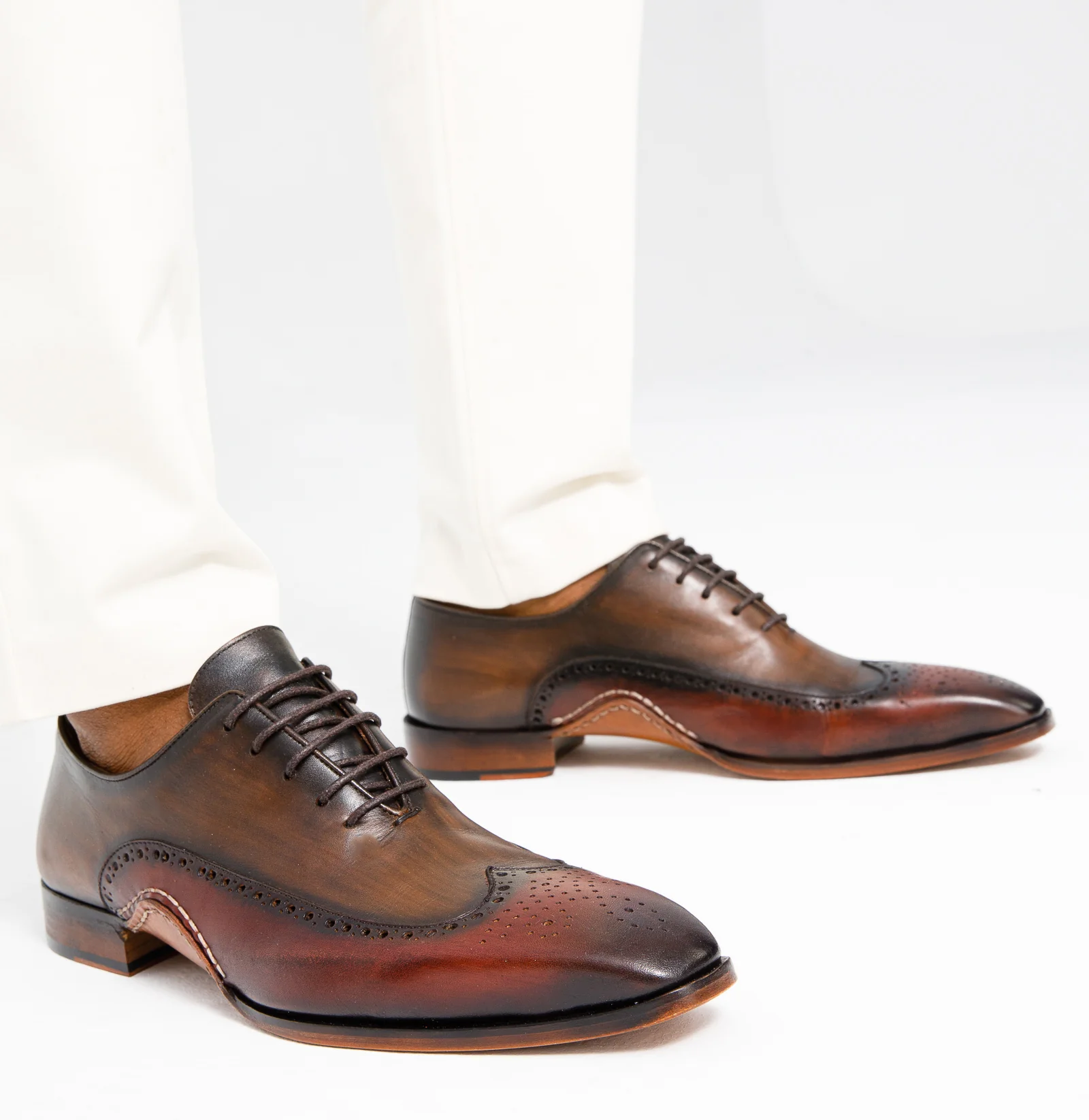 The Royal Hand Craft Burgundy Wingtip Oxford Men Shoe - Image 2