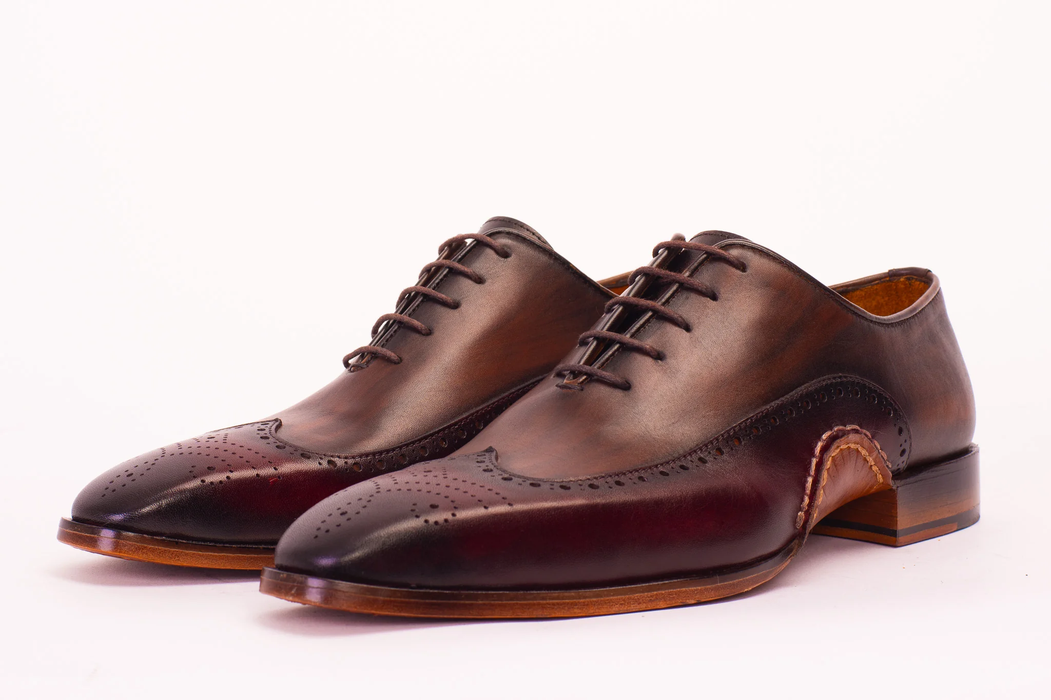 The Royal Hand Craft Burgundy Wingtip Oxford Men Shoe - Image 3