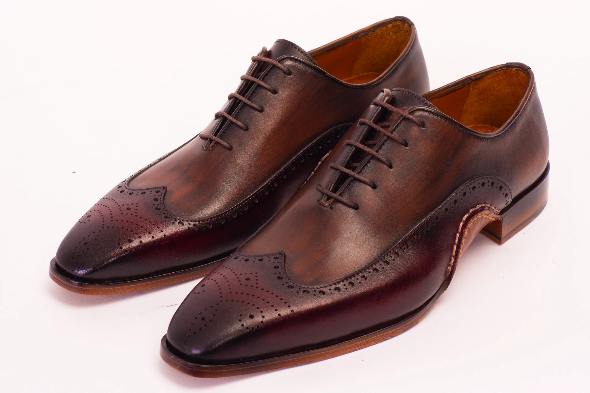 The Royal Hand Craft Burgundy Wingtip Oxford Men Shoe - Image 9