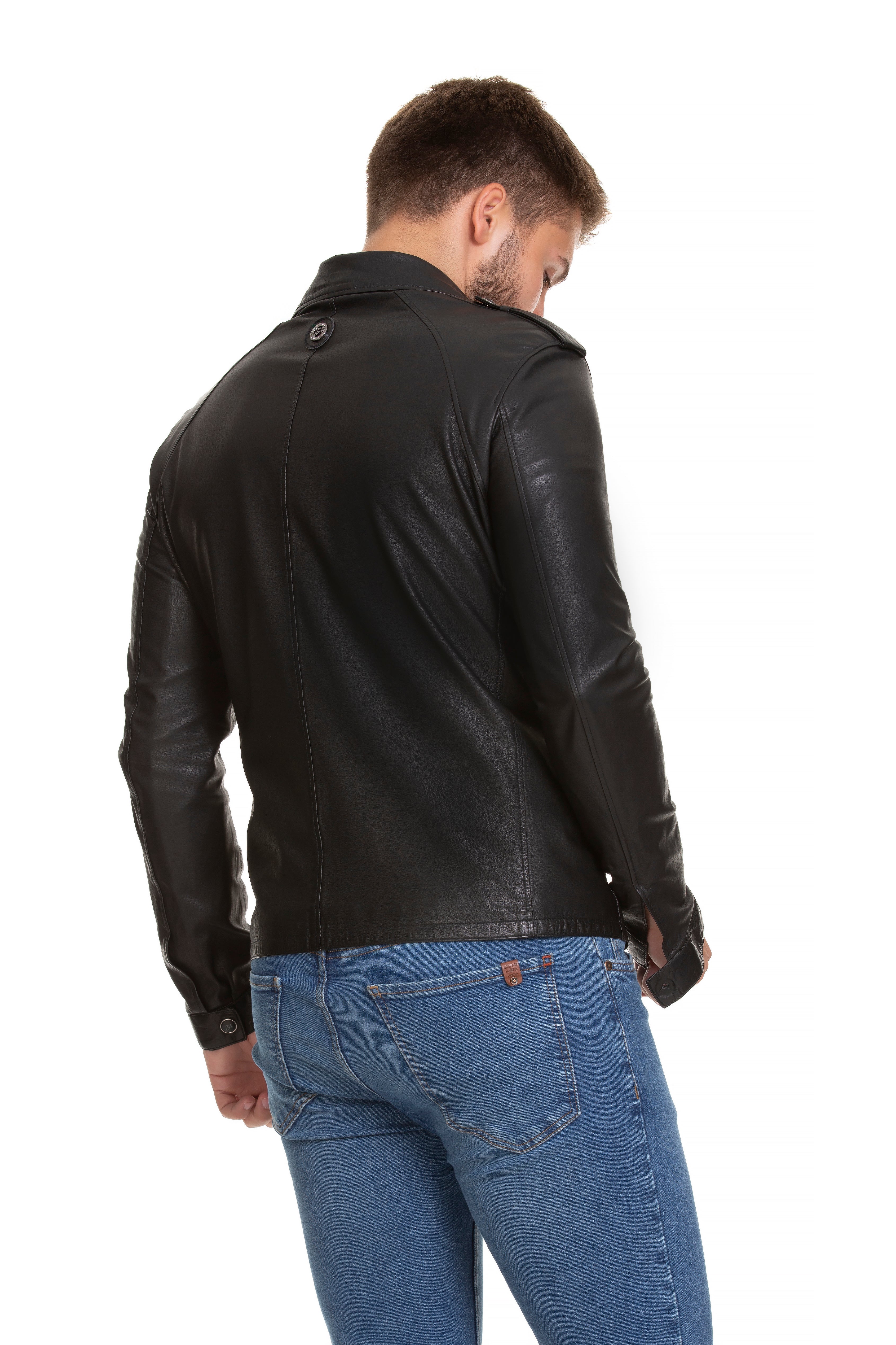 The Sabariego Black Leather Men Jacket - Image 5