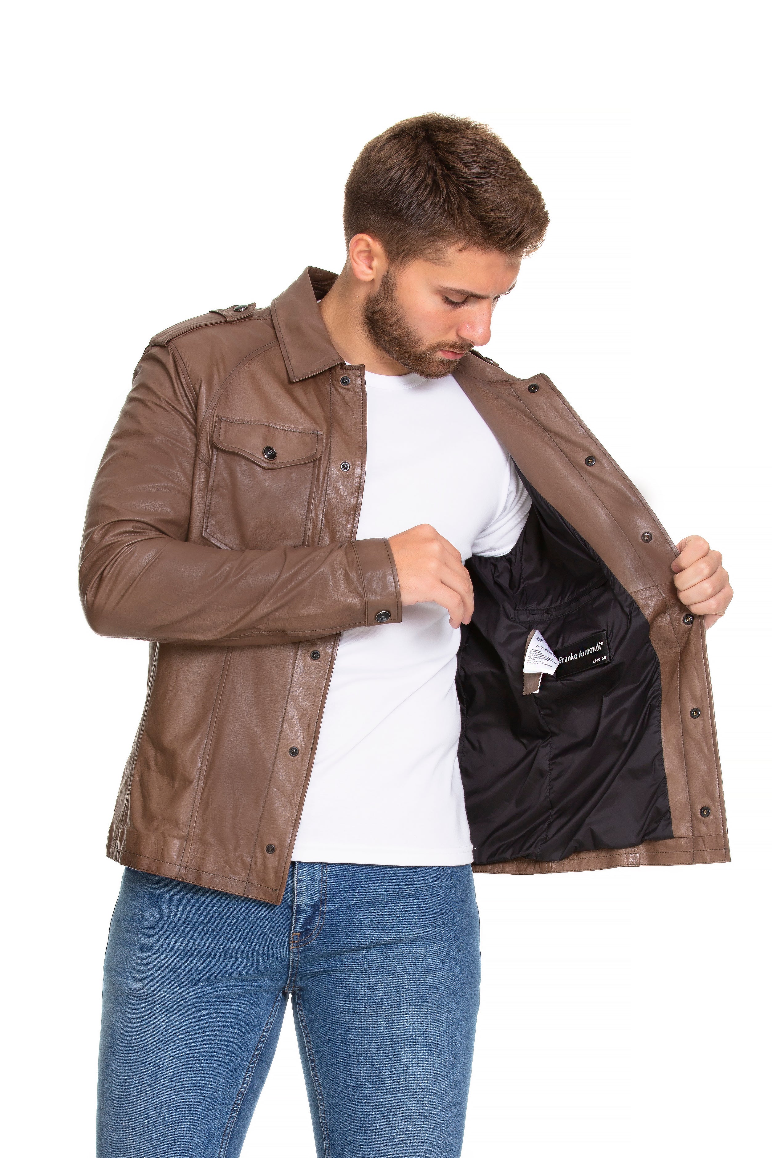 The Sabariego Tan Leather Men Jacket - Image 2