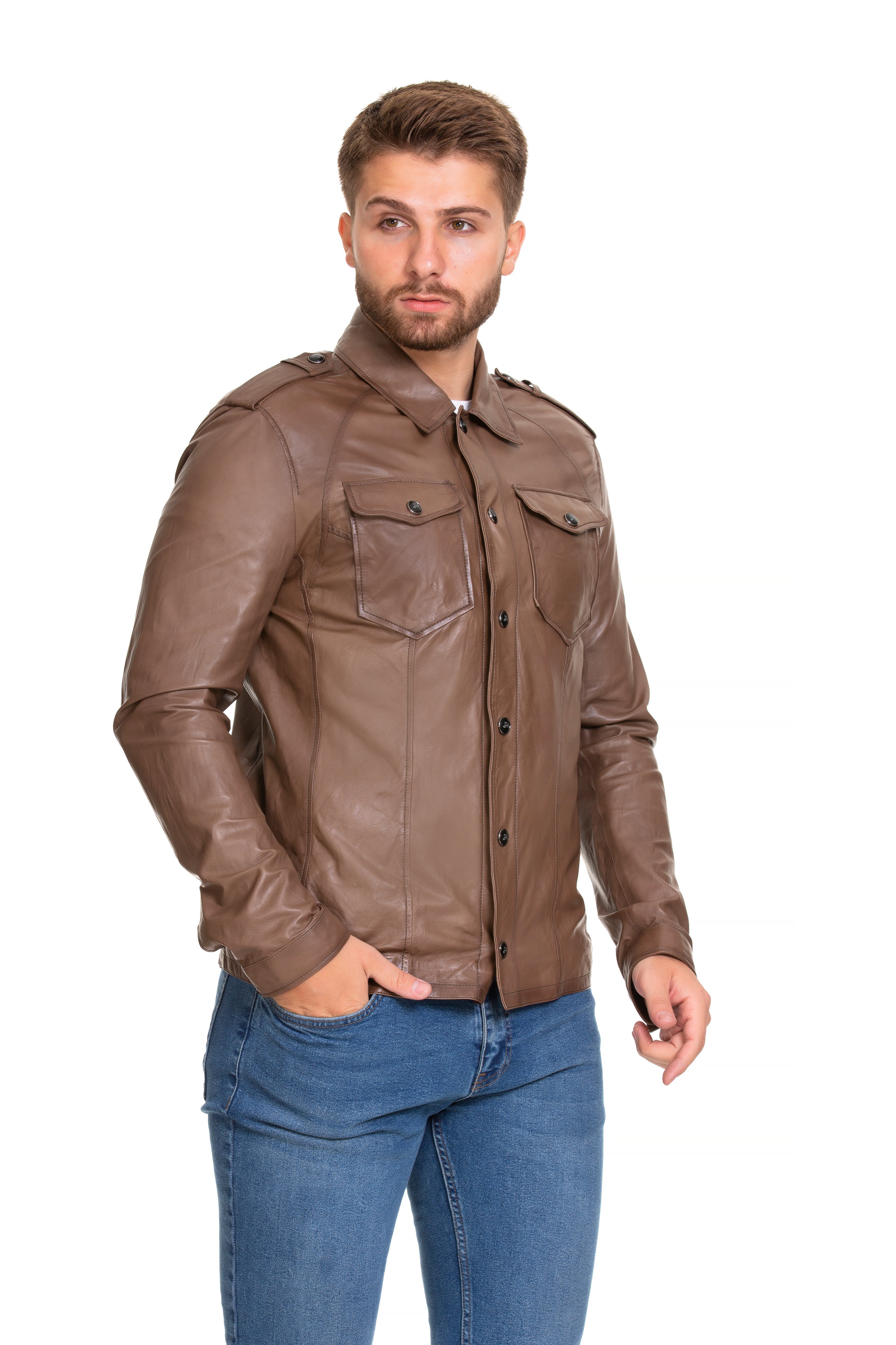 The Sabariego Tan Leather Men Jacket - Image 4