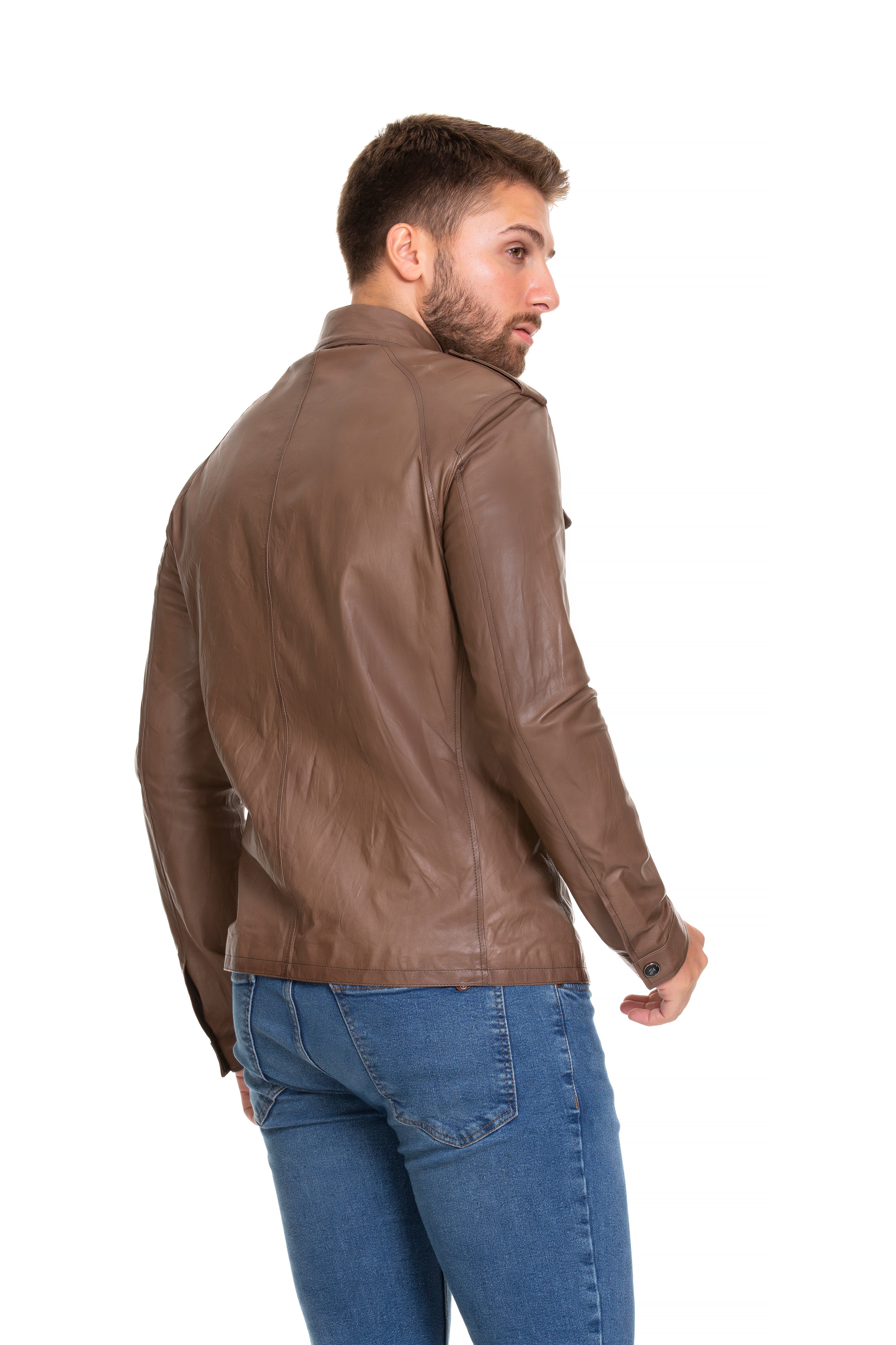 The Sabariego Tan Leather Men Jacket - Image 5
