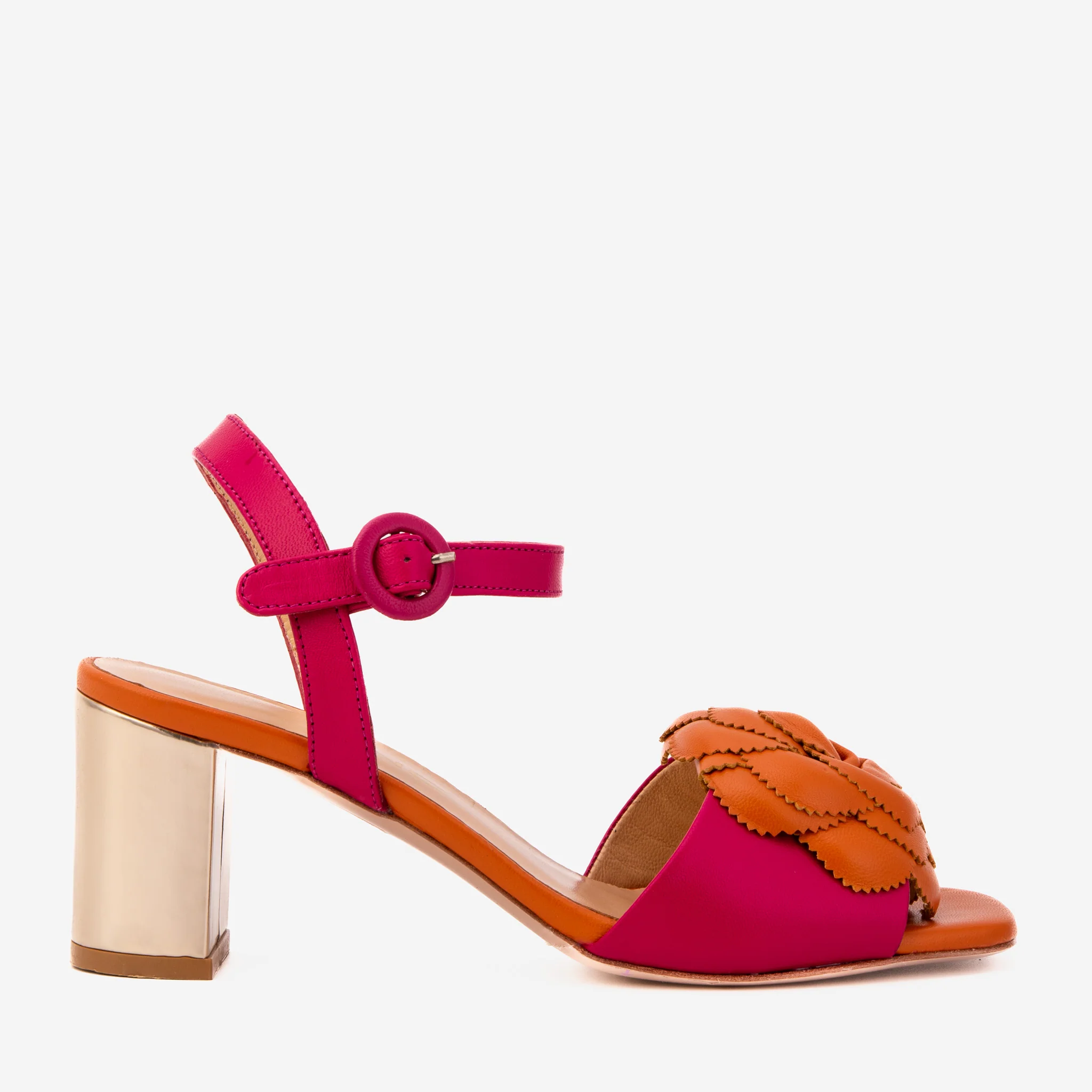The Salerno Fuchsia Leather Women Sandal - Image 2