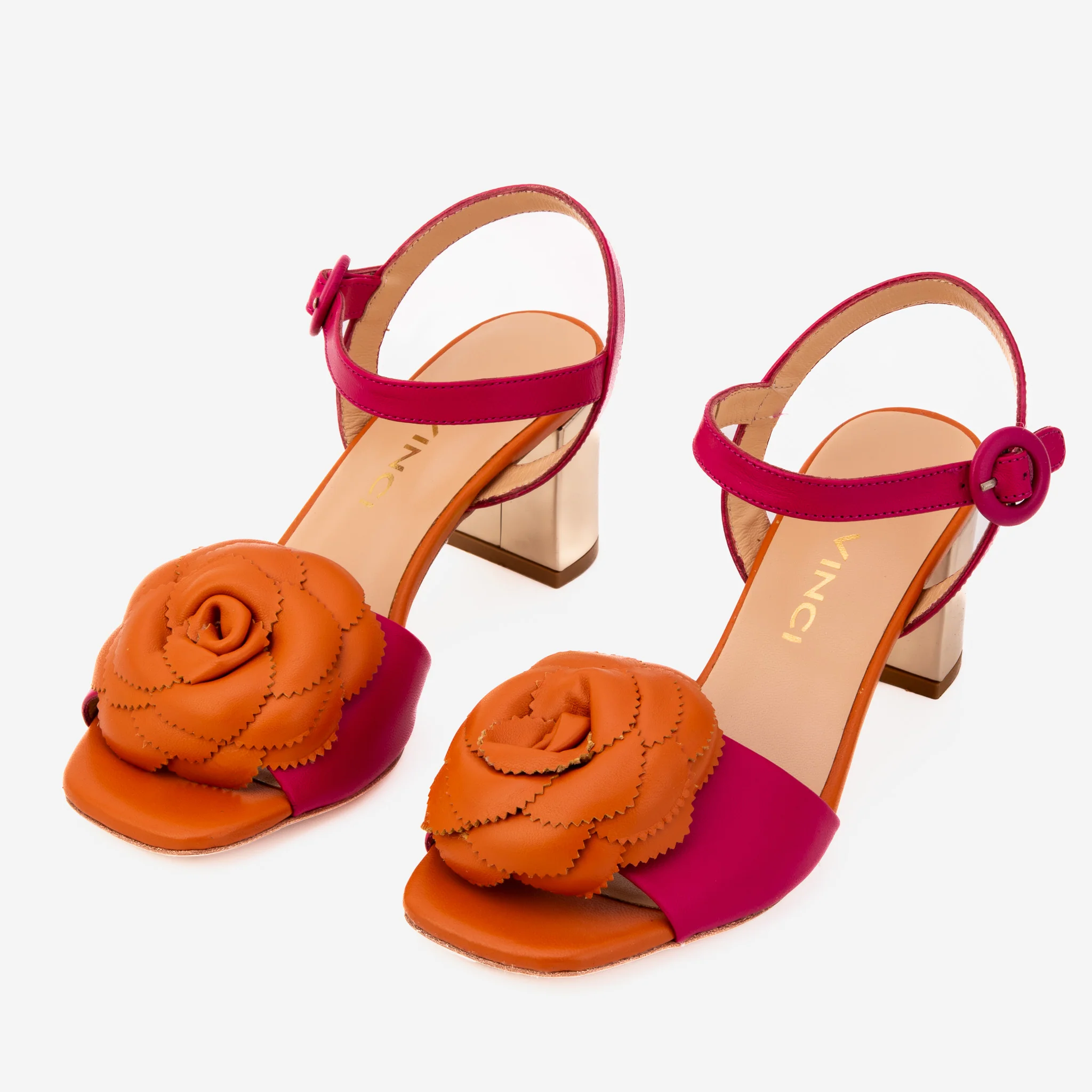 The Salerno Fuchsia Leather Women Sandal - Image 6