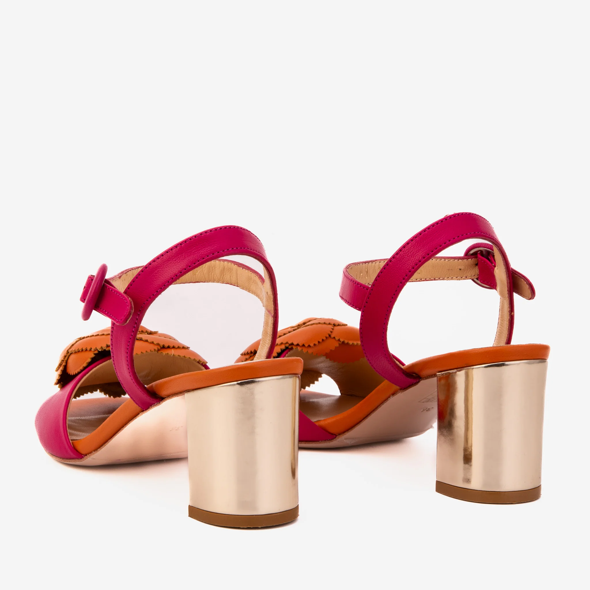 The Salerno Fuchsia Leather Women Sandal - Image 7
