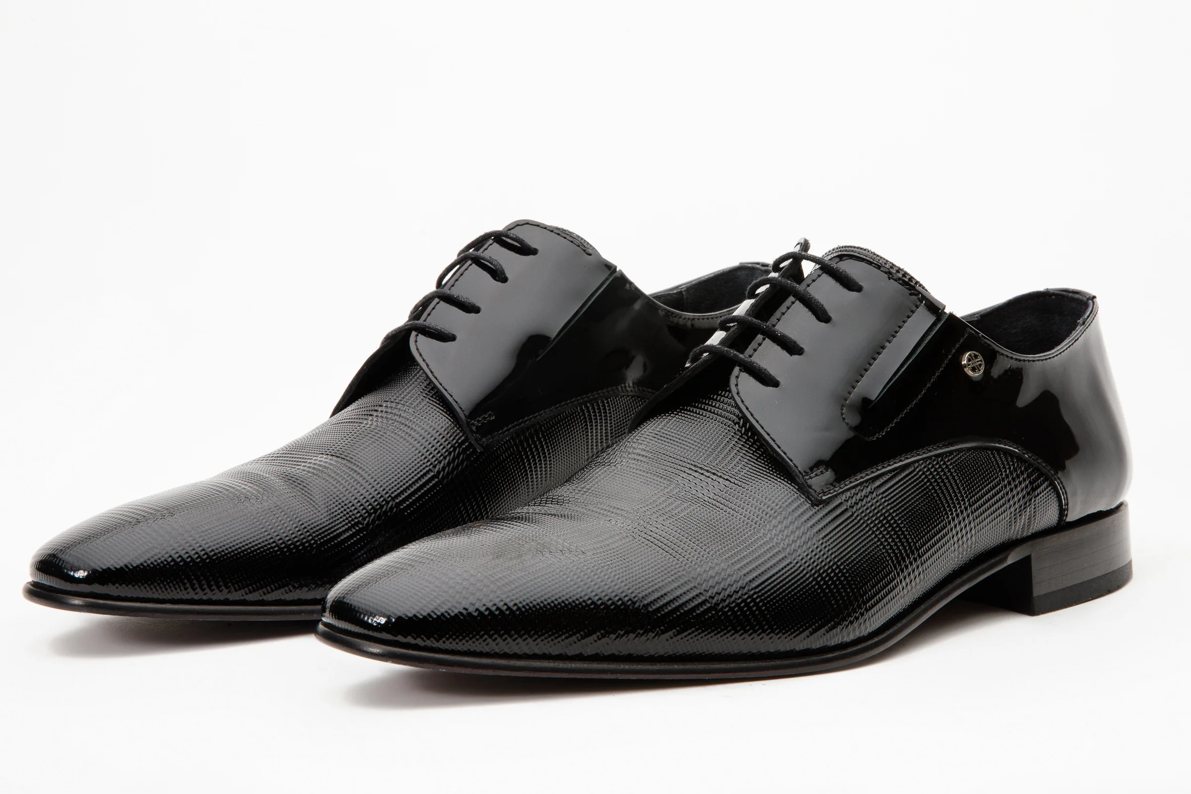 The San Severo Black Patent Leather Derby Men Shoe - Image 2