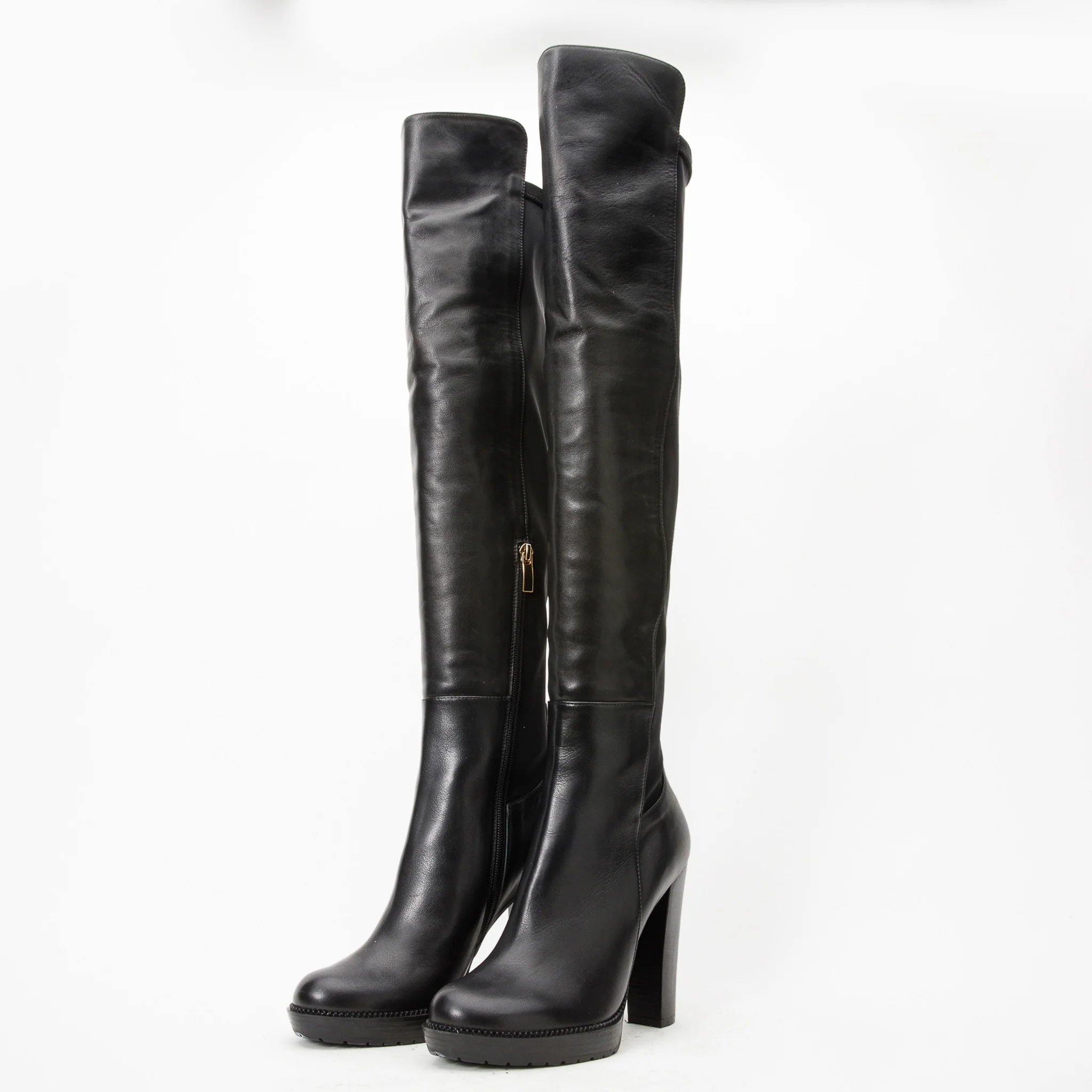 The Sao Paulo Black Leather Knee High Platform Heel Women Boot - Image 5