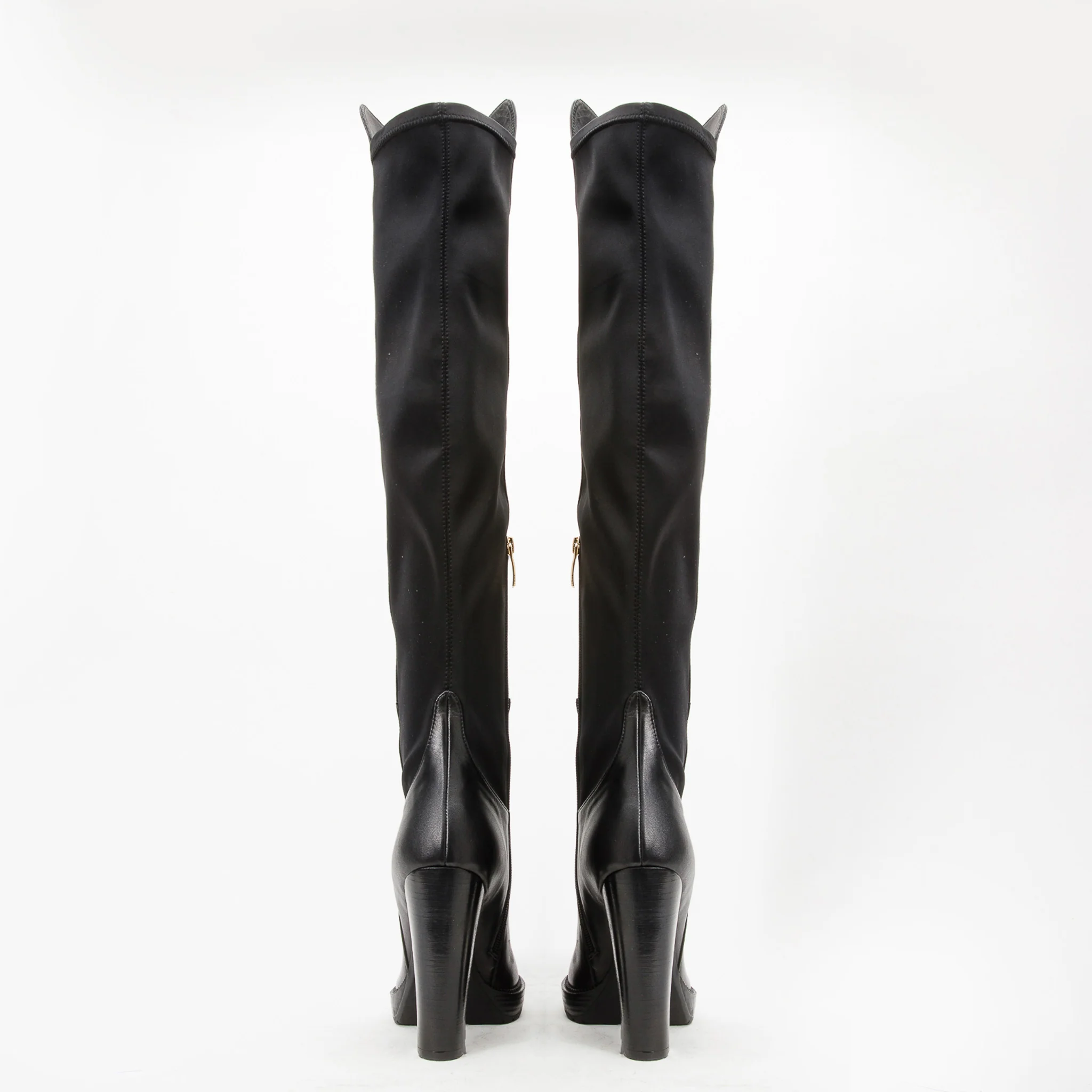 The Sao Paulo Black Leather Knee High Platform Heel Women Boot - Image 6