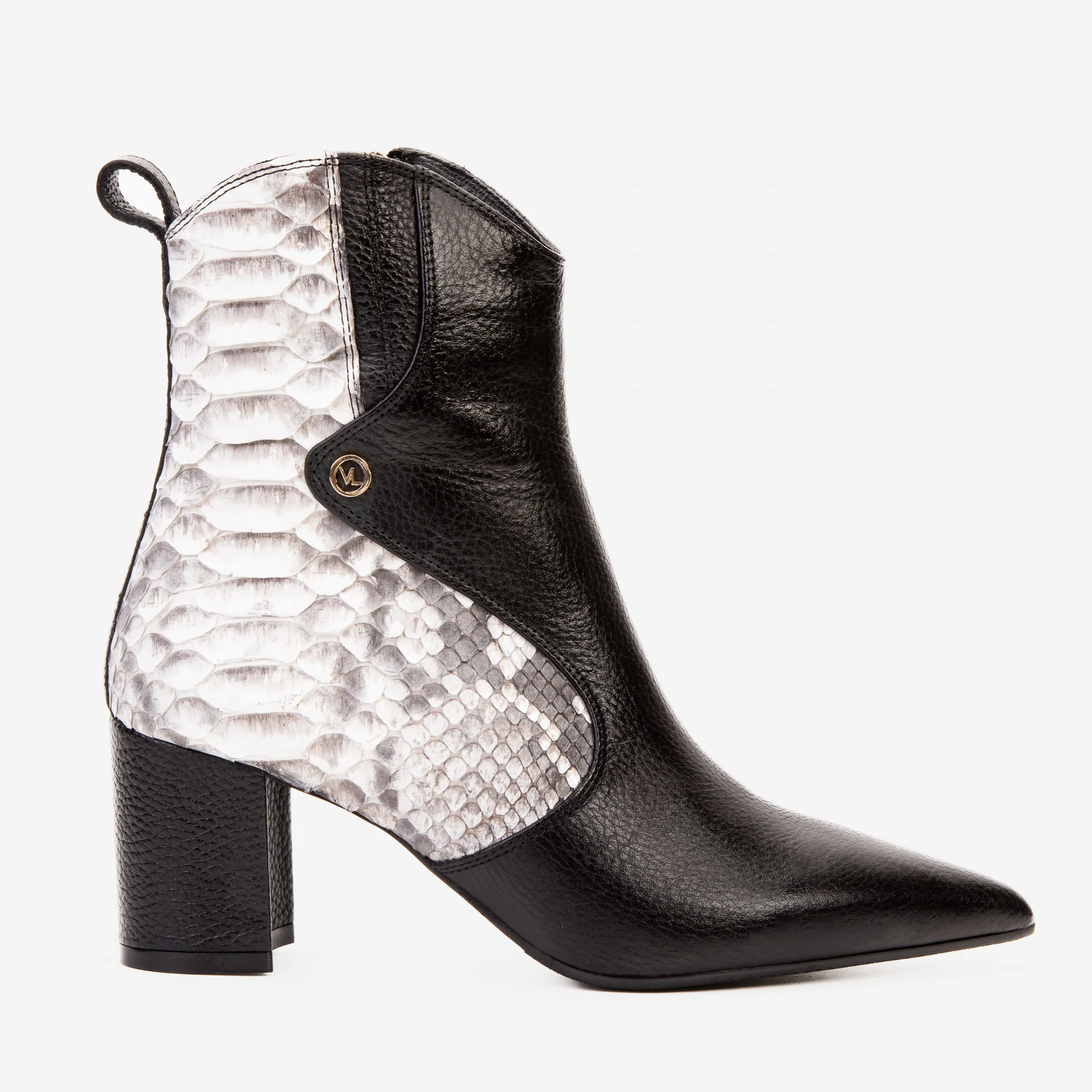 The Saturn Natural Pythn Leather Block Heel Women Boot - Image 2