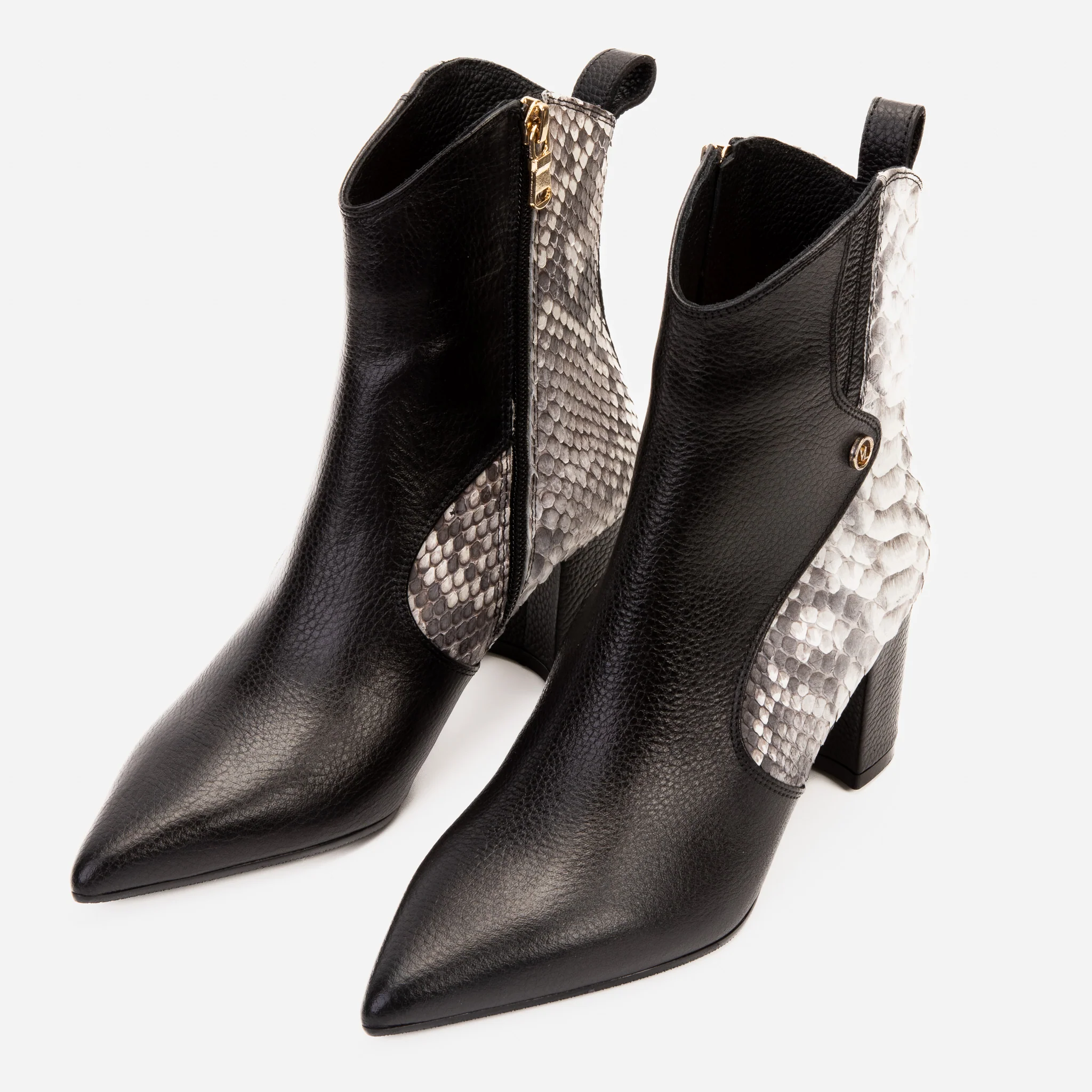 The Saturn Natural Pythn Leather Block Heel Women Boot - Image 9