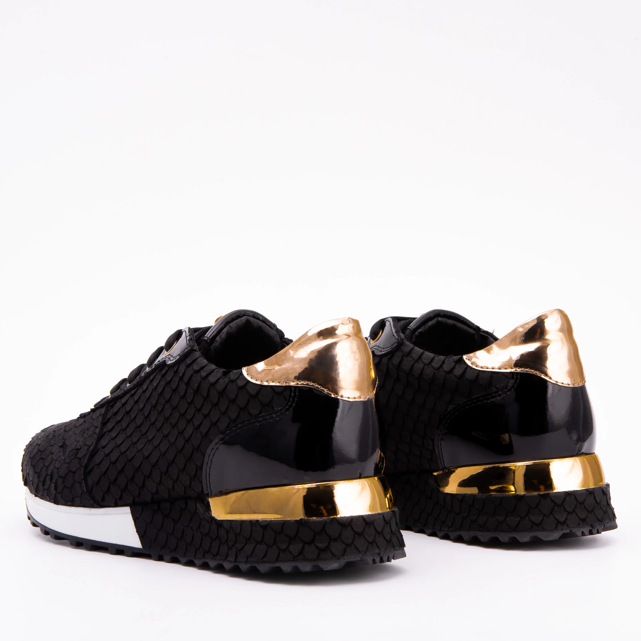 The Scarlet Black Leather Women Sneaker - Image 3