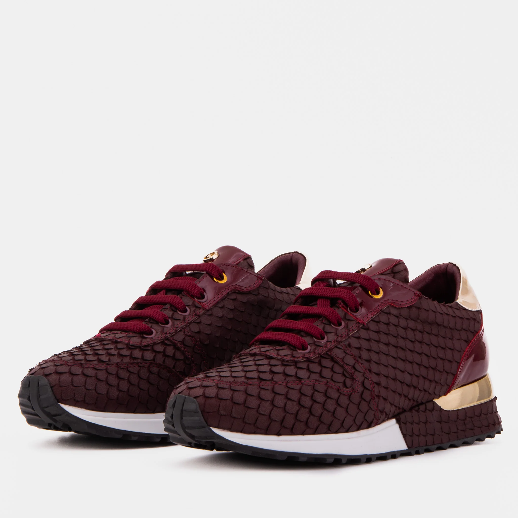 The Scarlet Burgundy Leather Women Sneaker - Image 2