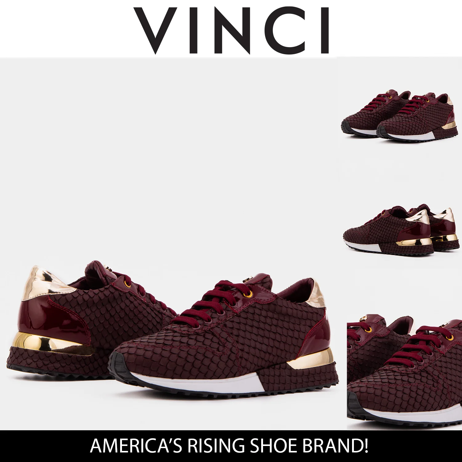 The Scarlet Burgundy Leather Women Sneaker - Image 3