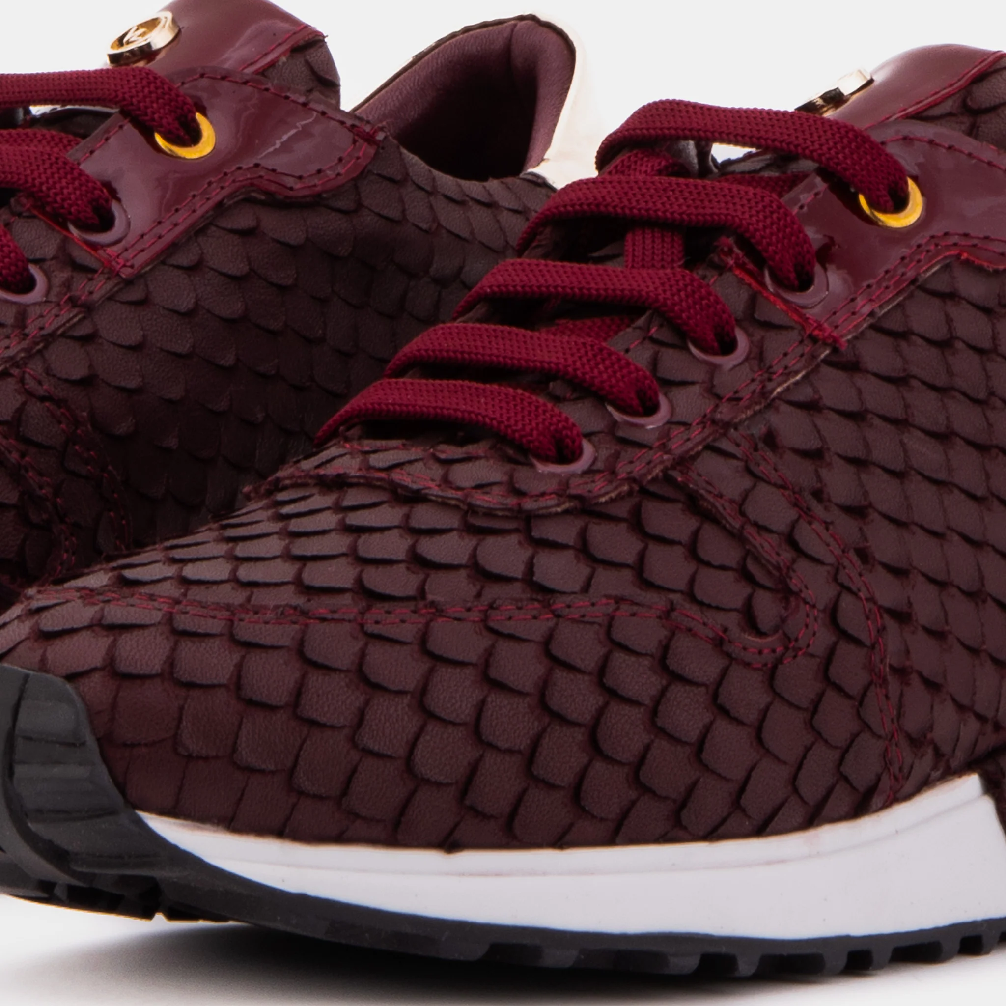 The Scarlet Burgundy Leather Women Sneaker - Image 4