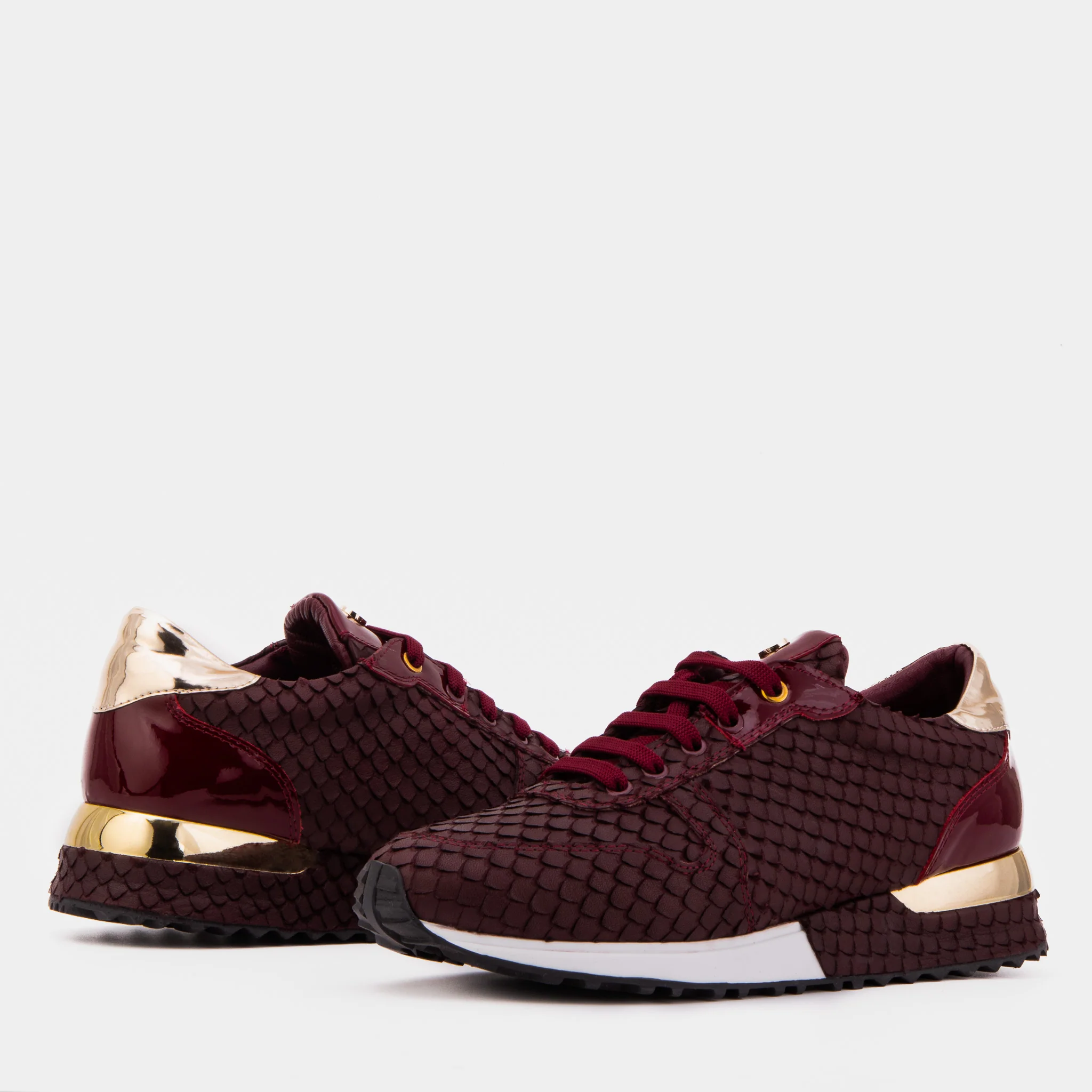The Scarlet Burgundy Leather Women Sneaker - Image 6