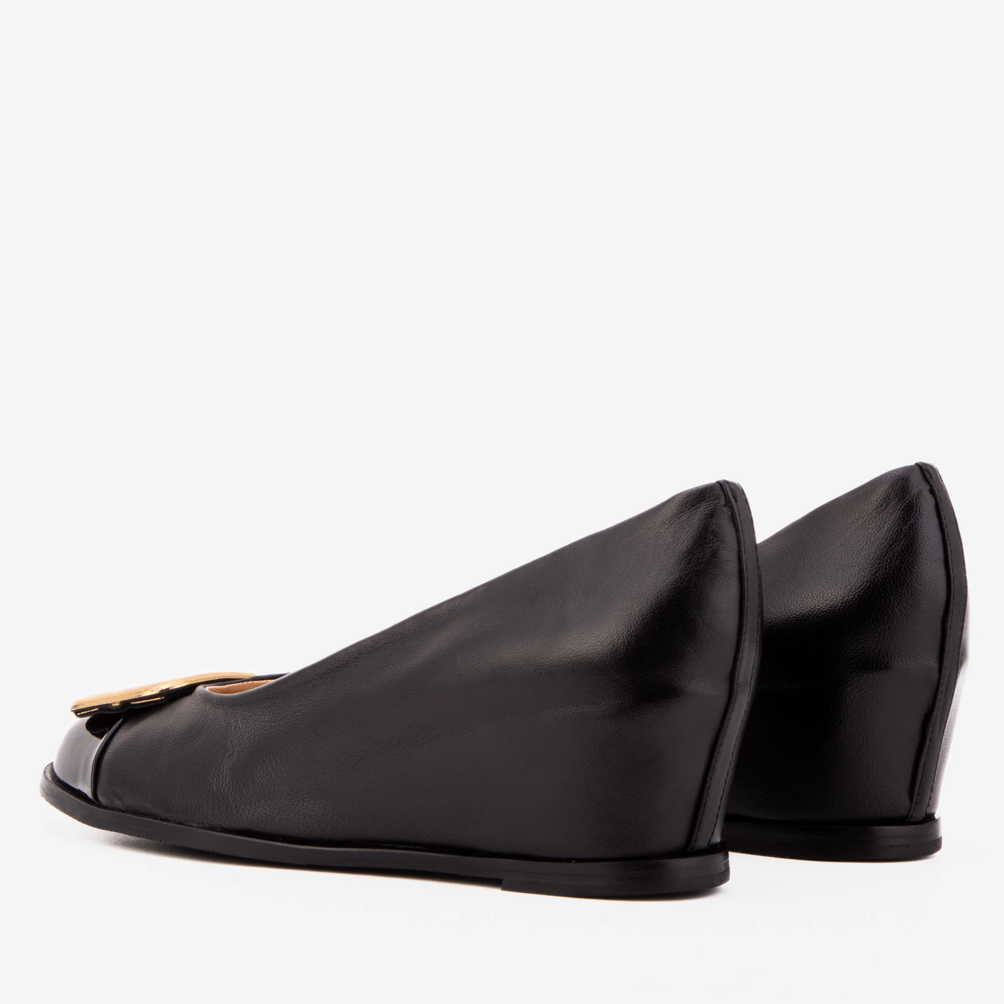 The Selene Black Leather Wedge Heel Women Shoe - Image 6