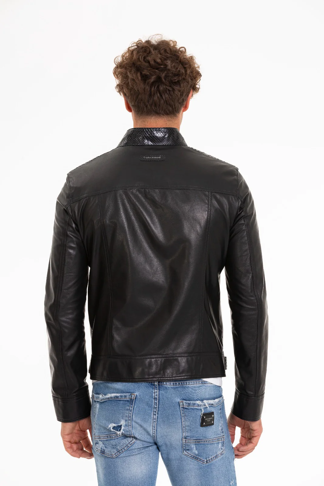 The Solvito Pythn Black Leather Men Jacket - Image 5