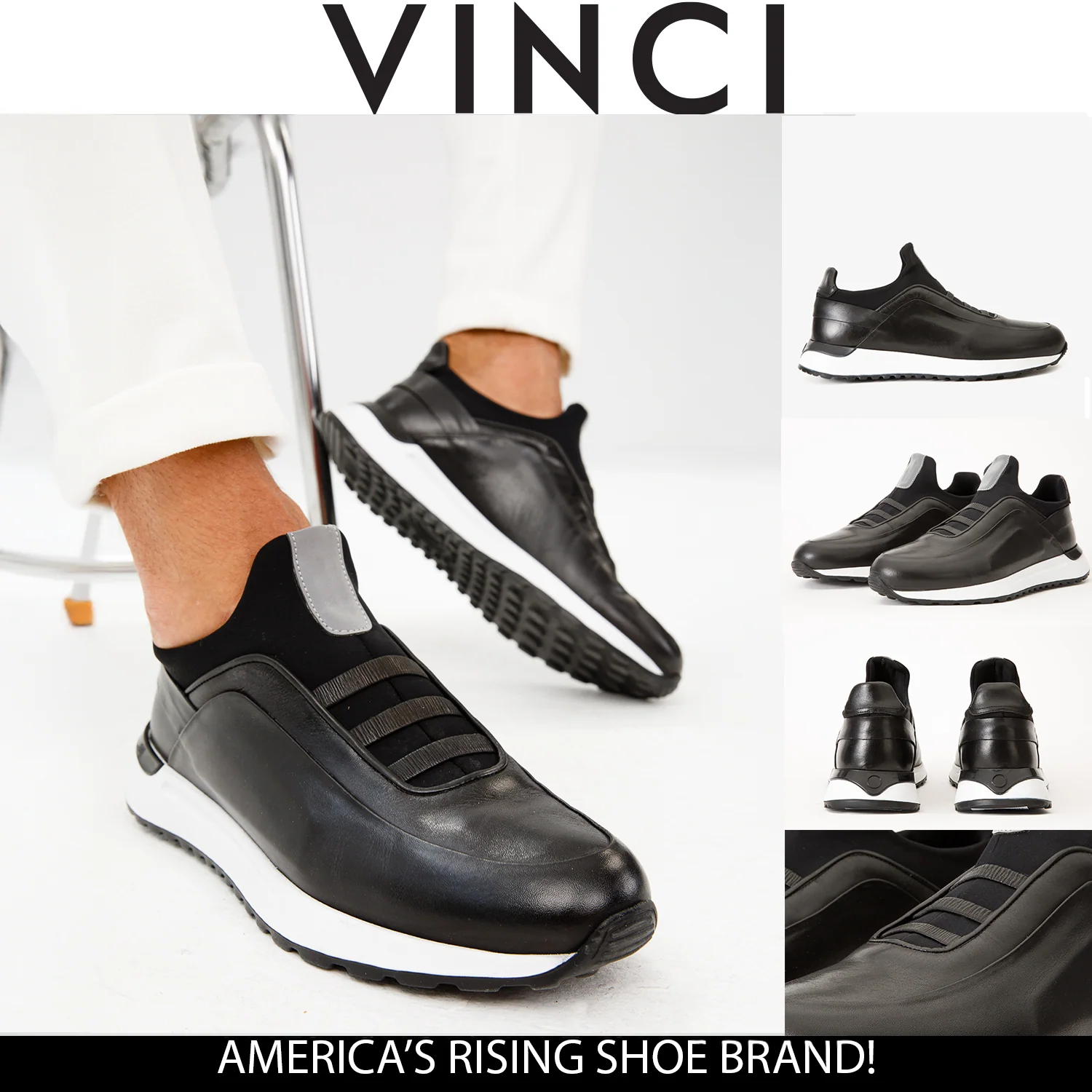 The Sonoma Black Leather Men Sneaker - Image 15