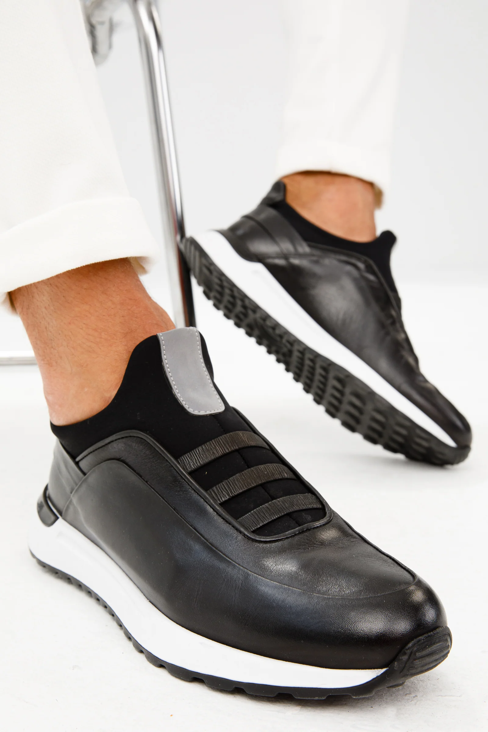 The Sonoma Black Leather Men Sneaker - Image 2