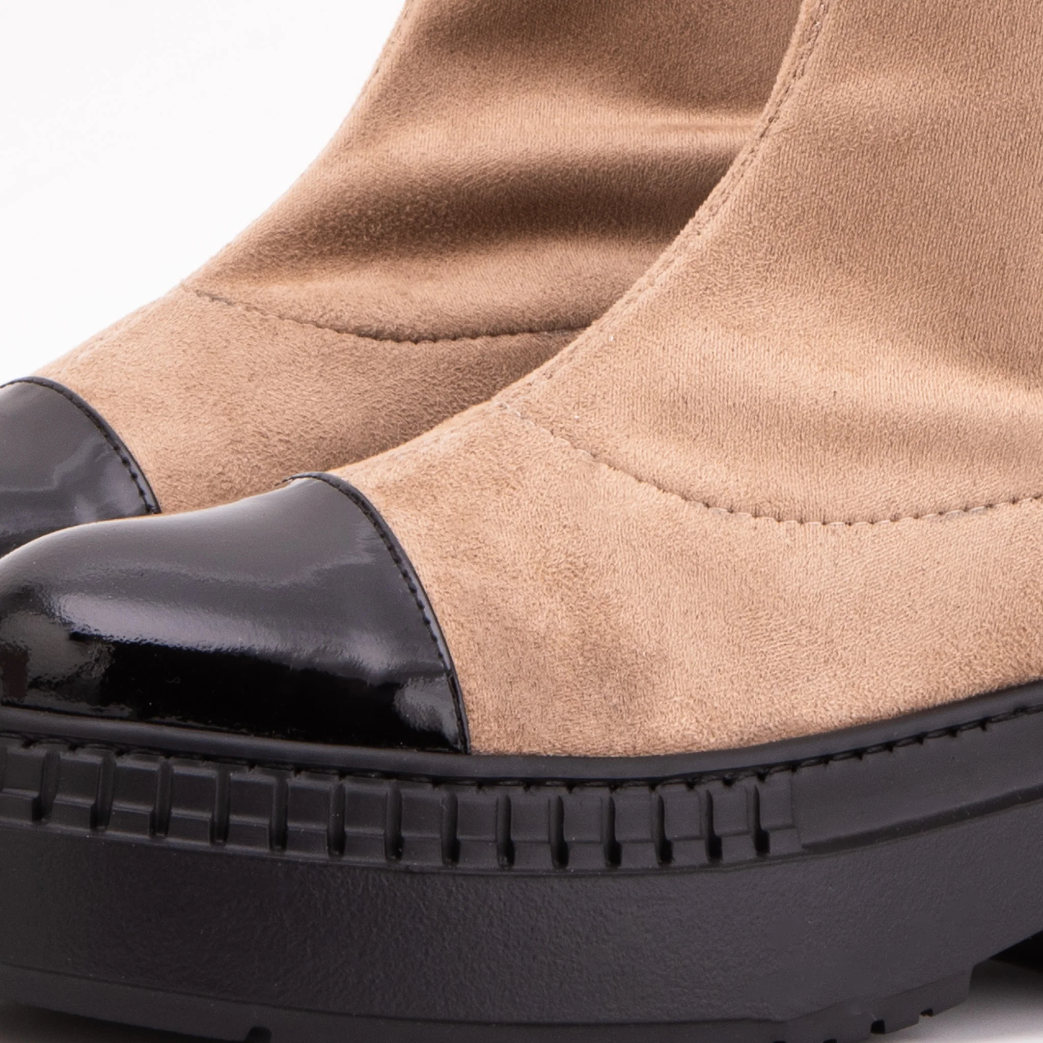 The Sorella Black Tip Beige & black Suede Leather Women’s Boot - Image 3