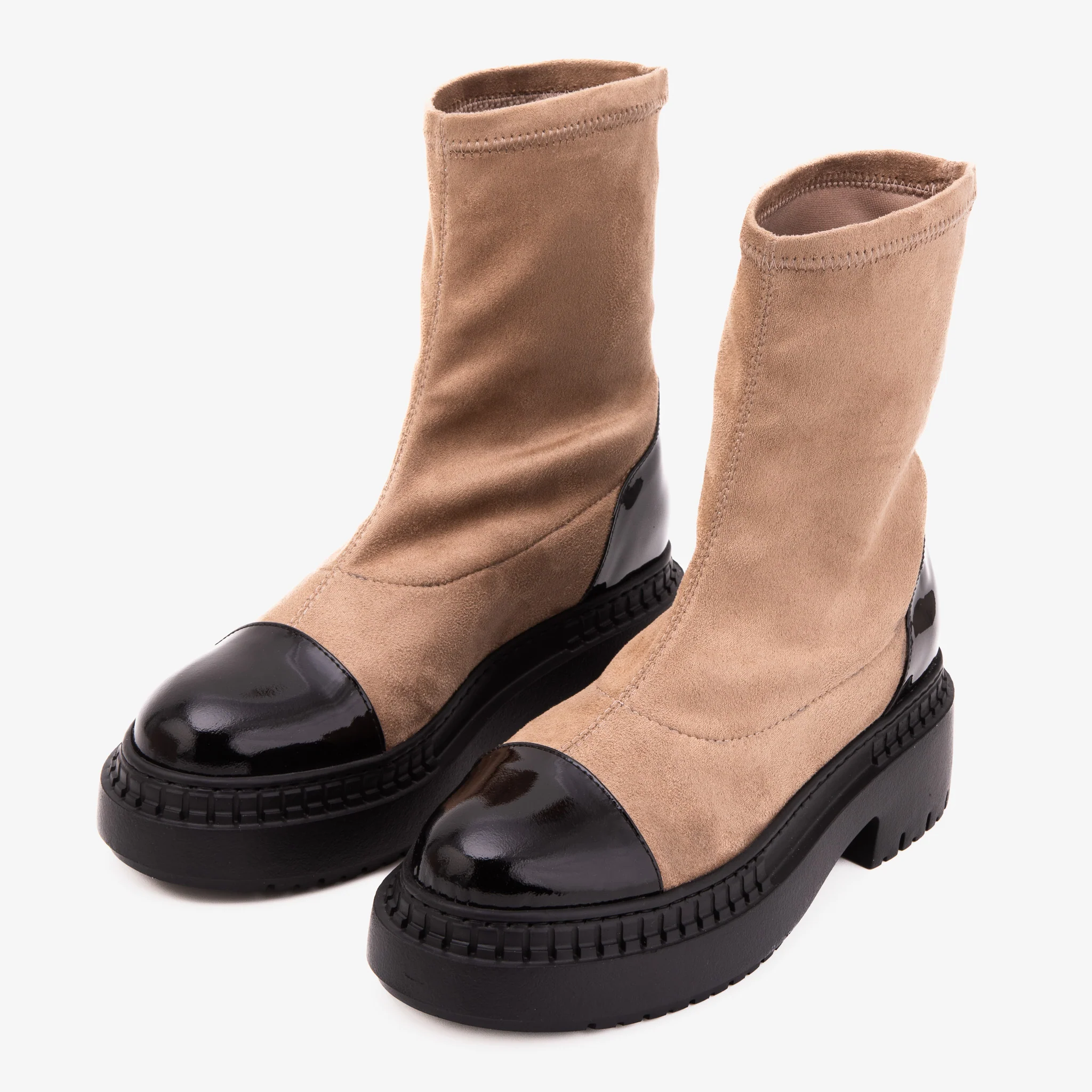 The Sorella Black Tip Beige & black Suede Leather Women’s Boot - Image 6