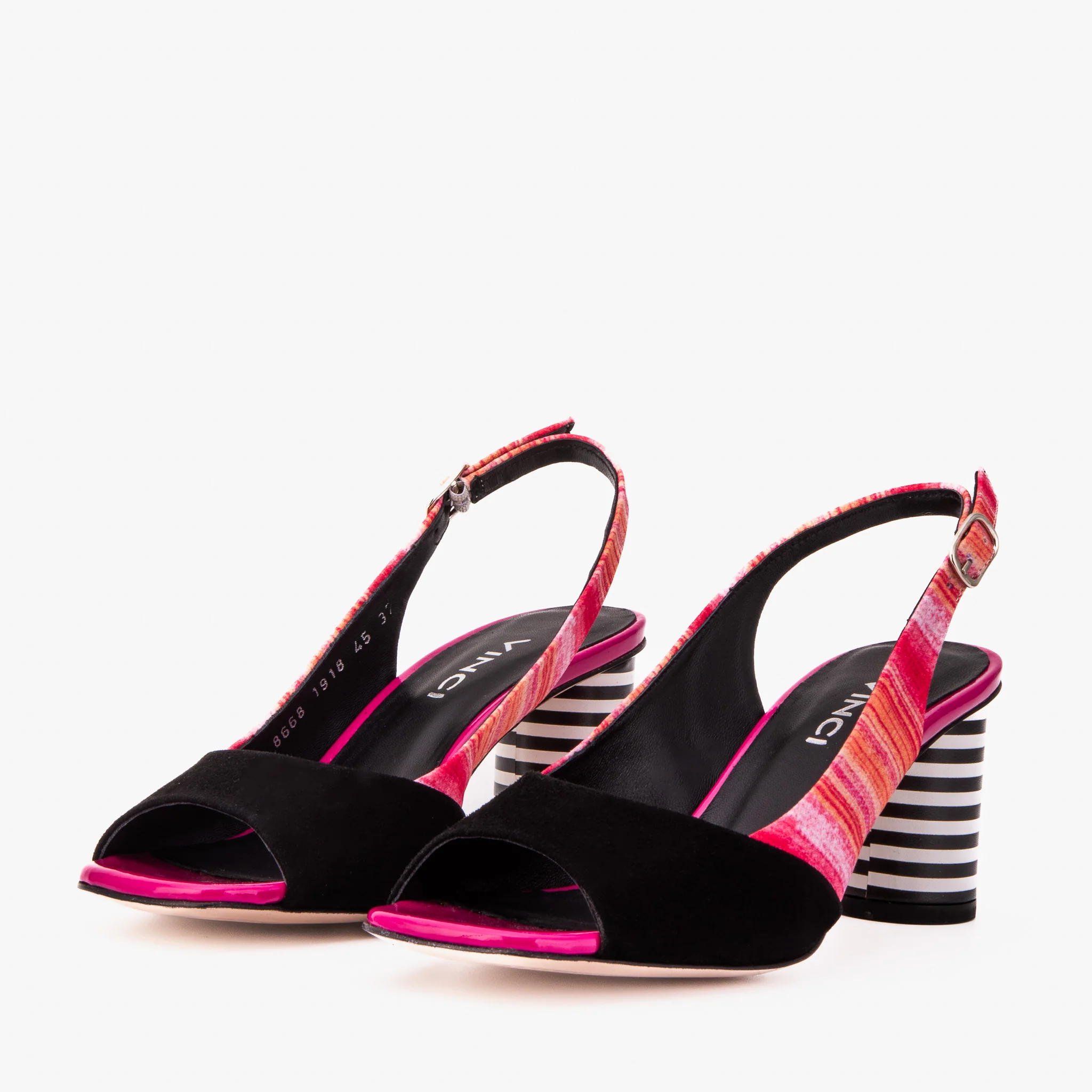 The Spectrum Multicolor Block Heel Leather Women Slingback Sandal - Image 3