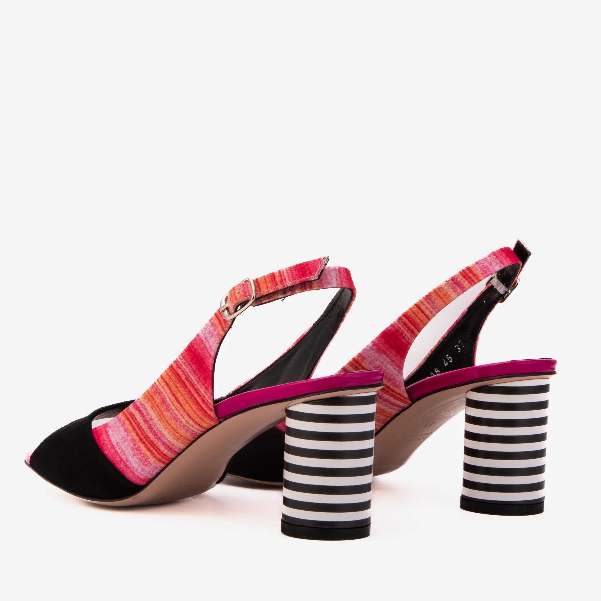The Spectrum Multicolor Block Heel Leather Women Slingback Sandal - Image 4