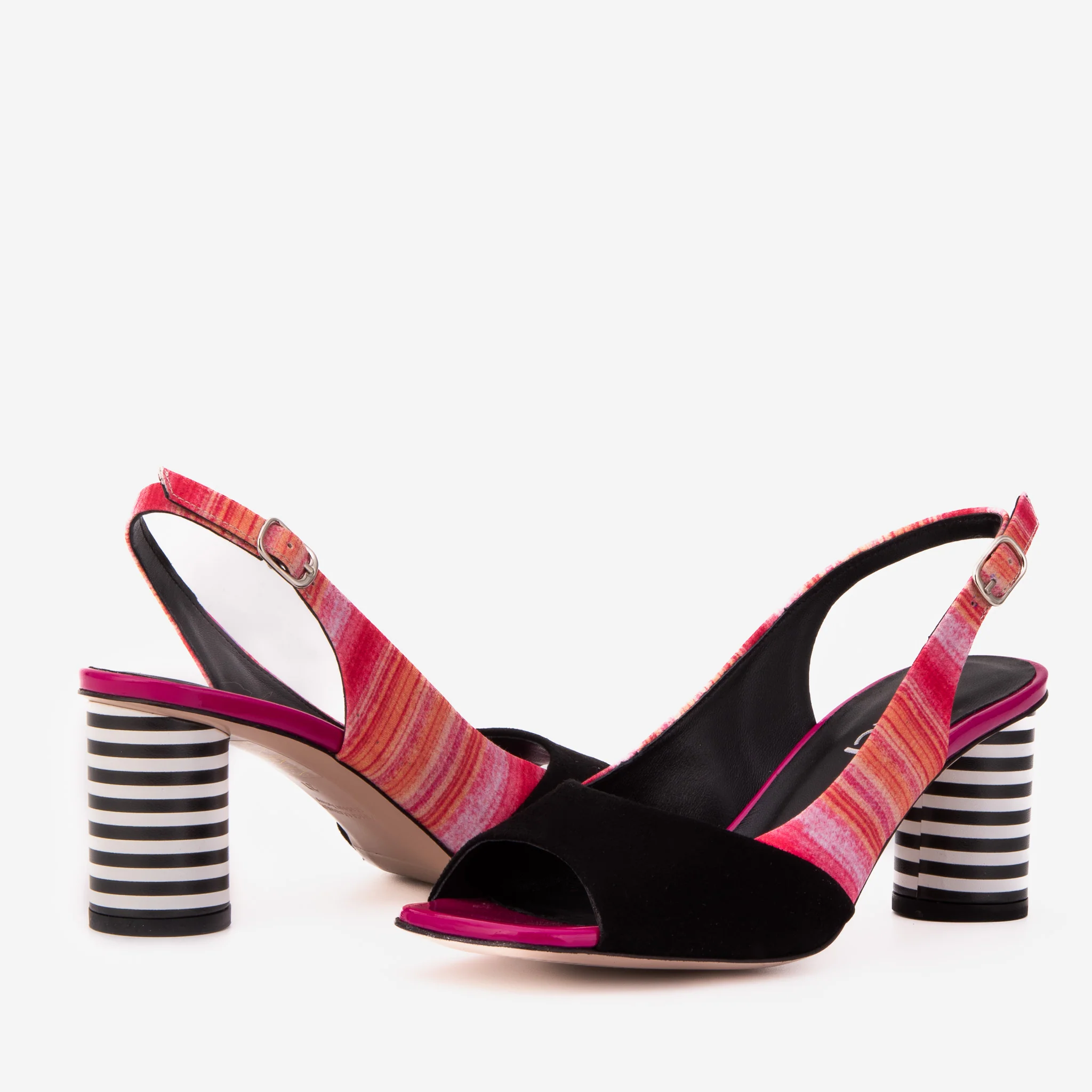 The Spectrum Multicolor Block Heel Leather Women Slingback Sandal - Image 6