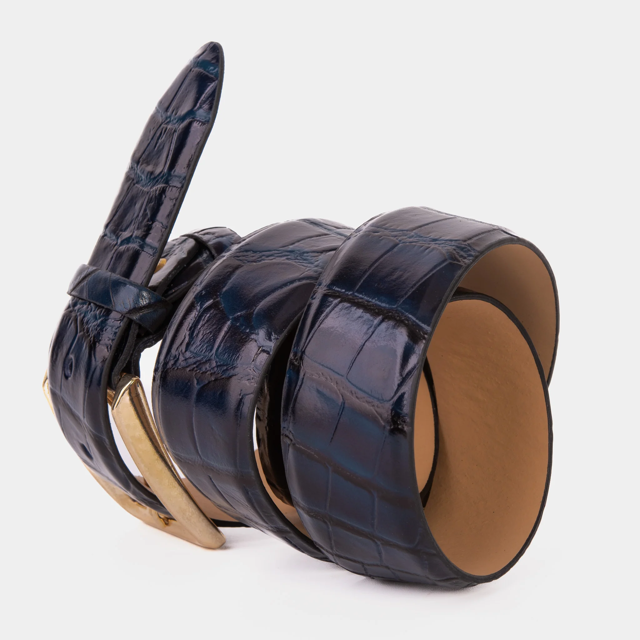 The Strat Navy Blue Leather Belt - Image 6