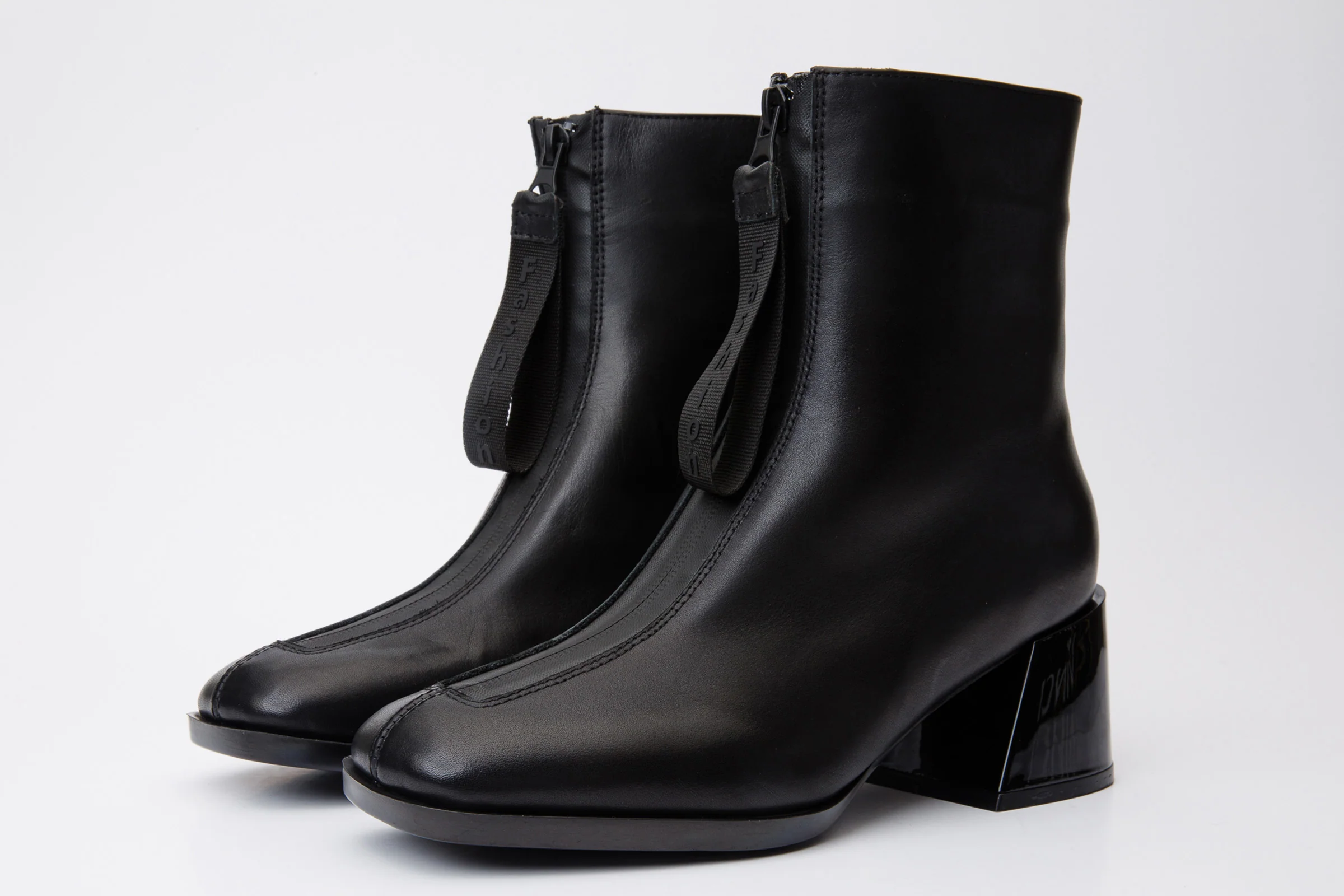 The Tackle Black Leather Block Heel Women Boot - Image 3