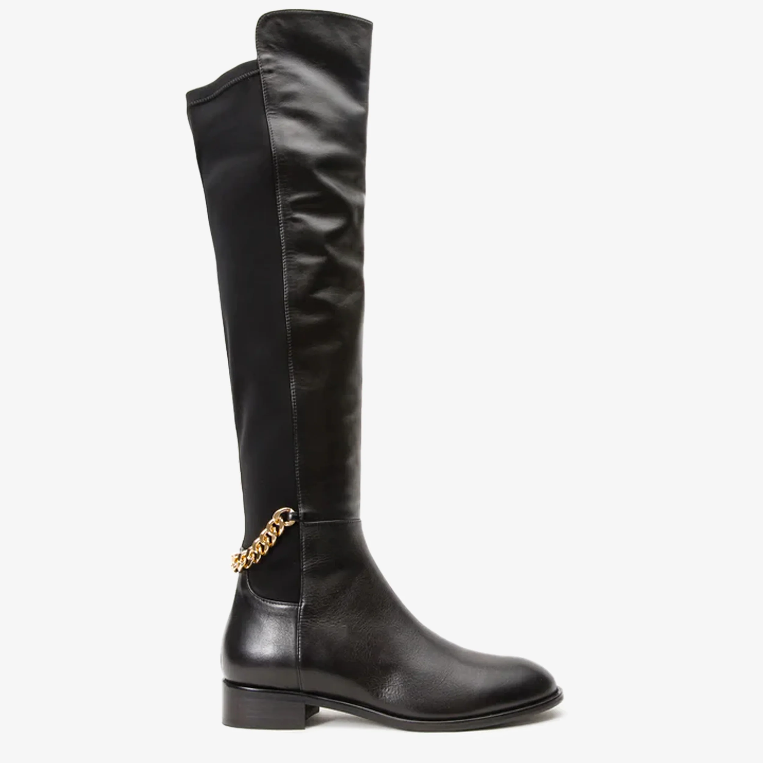 The Tallin Black Leather Knee High Women Boot - Image 2
