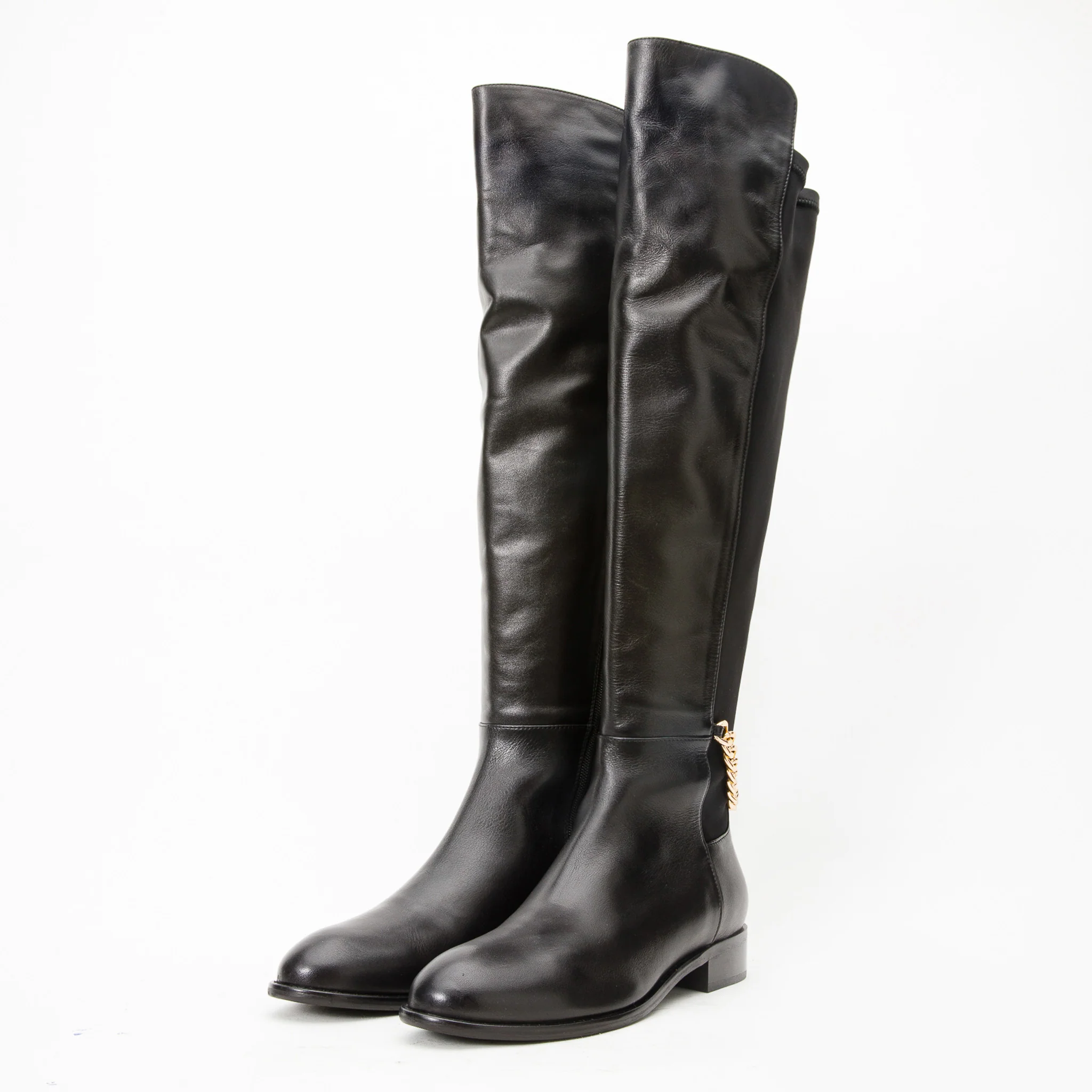 The Tallin Black Leather Knee High Women Boot - Image 3