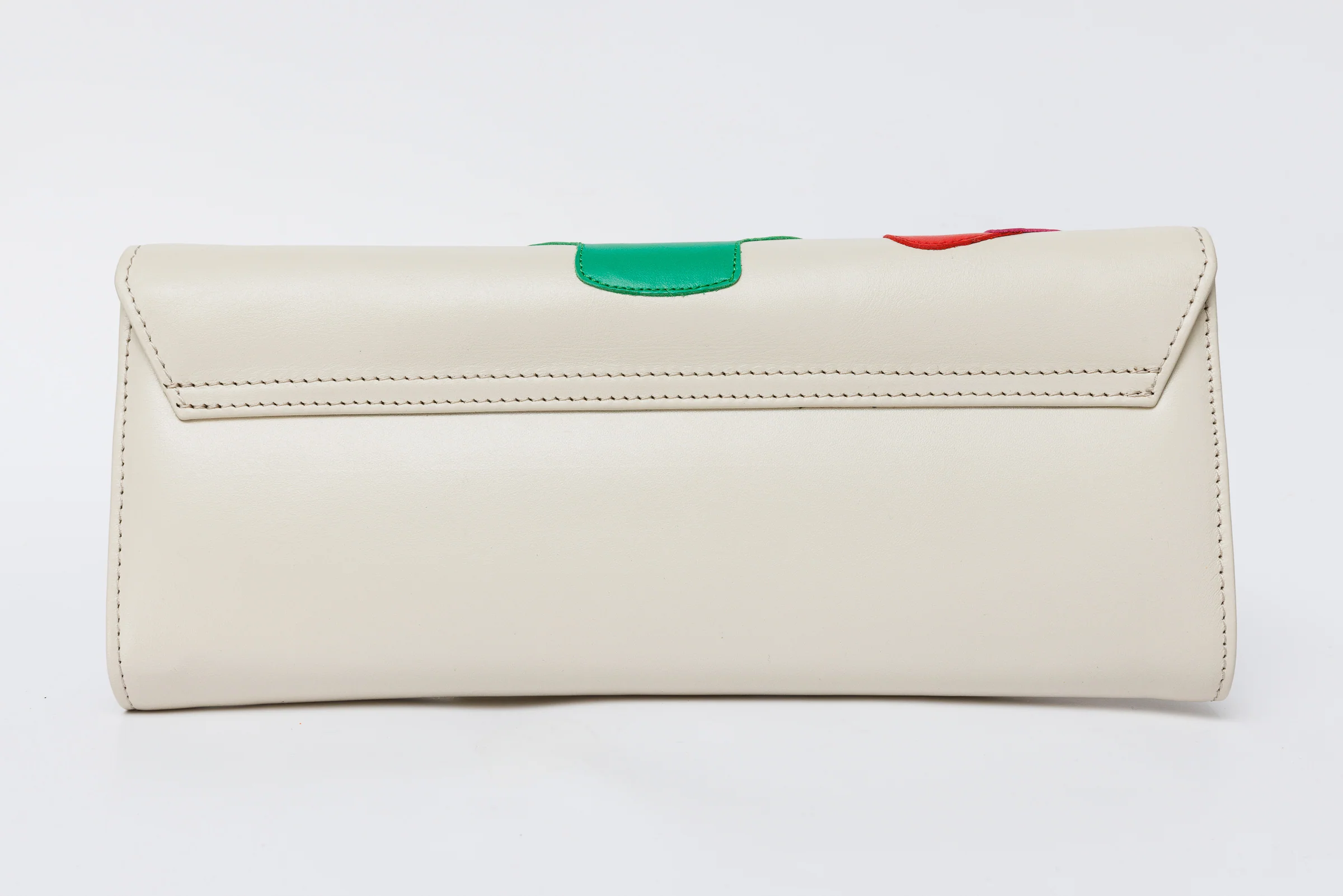 The Tario Cream Leather Clutch - Image 3
