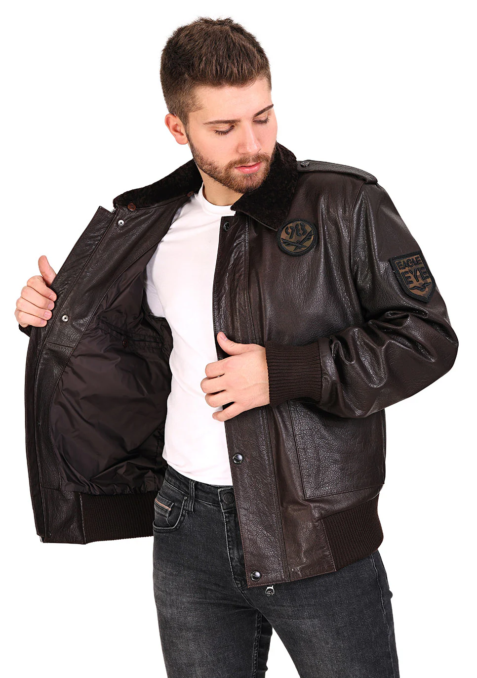 The Tivoli Brown Leather Men Jacket - Image 2