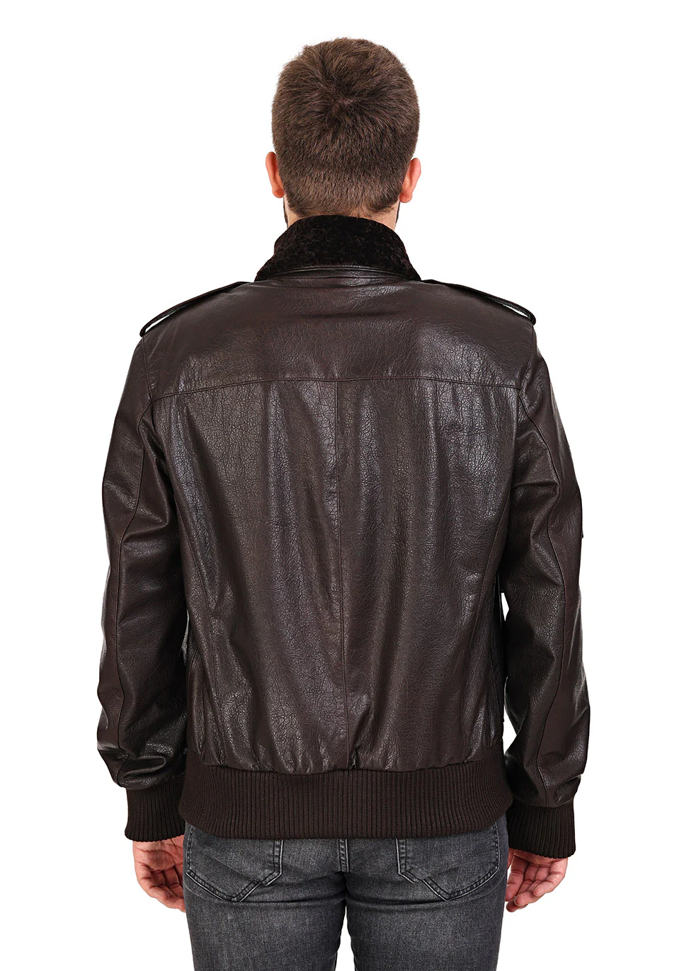 The Tivoli Brown Leather Men Jacket - Image 3