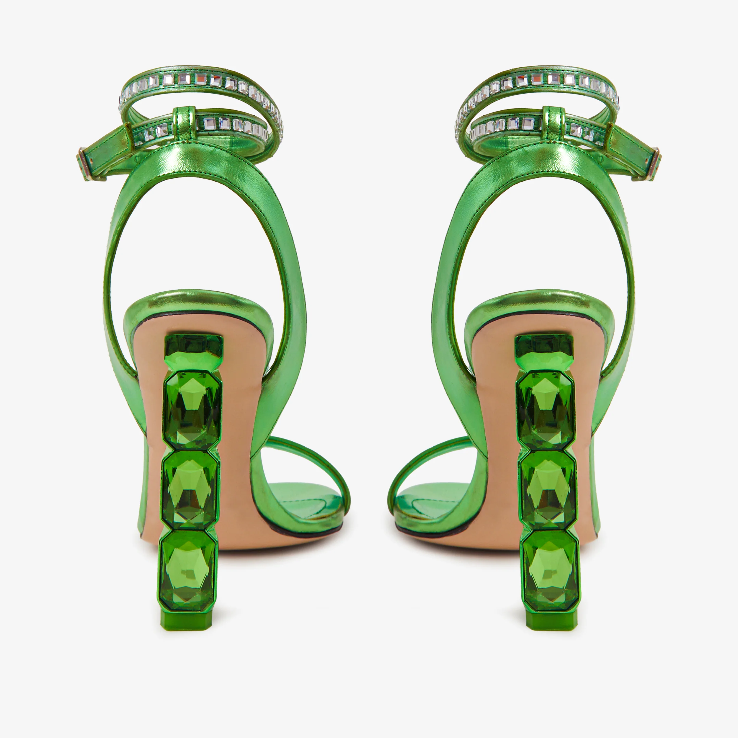 The Torola Green Stony Heel Leather Women Sandal Final Sale! - Image 4