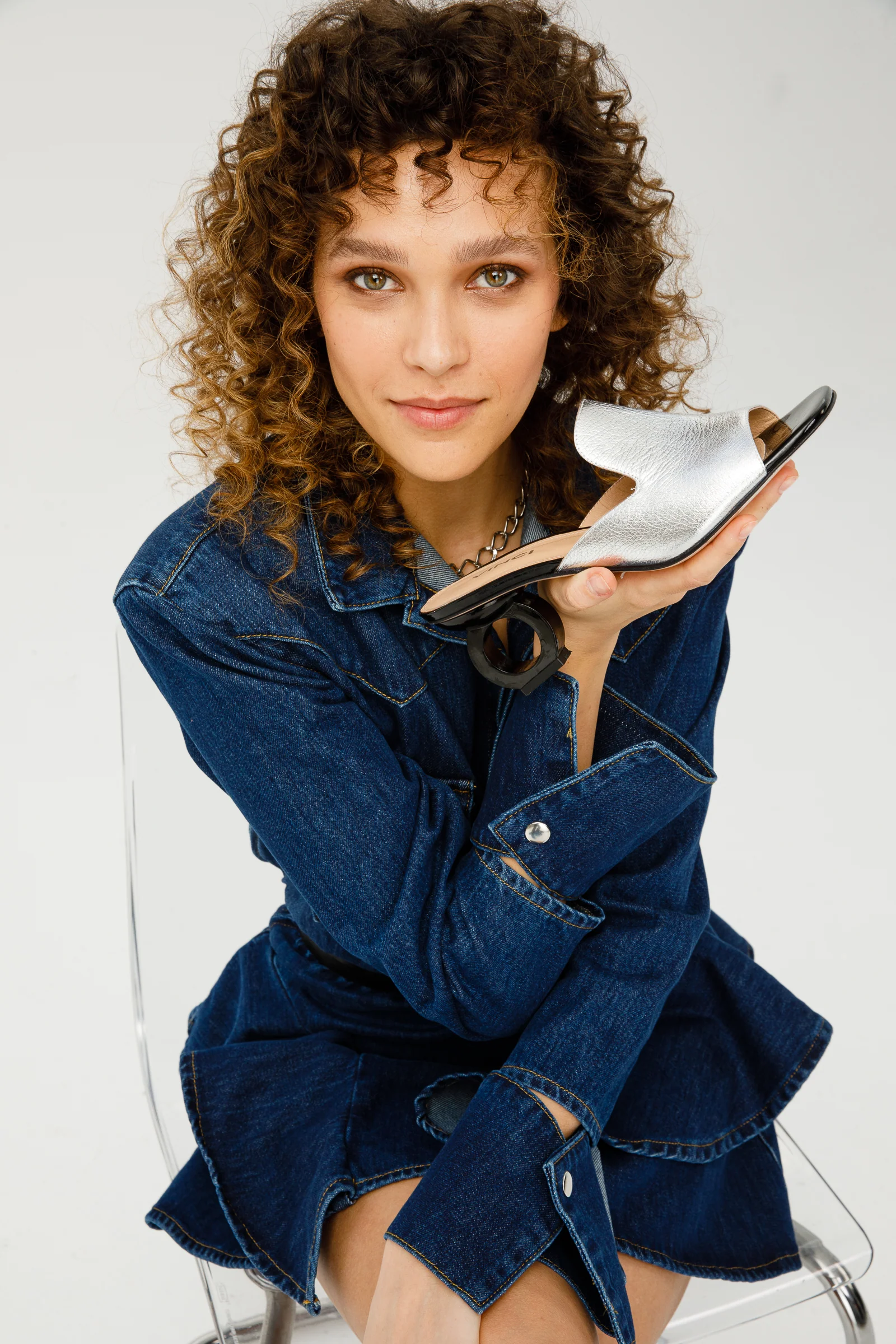 The Tory Silver Leather Women Sandal - Image 34