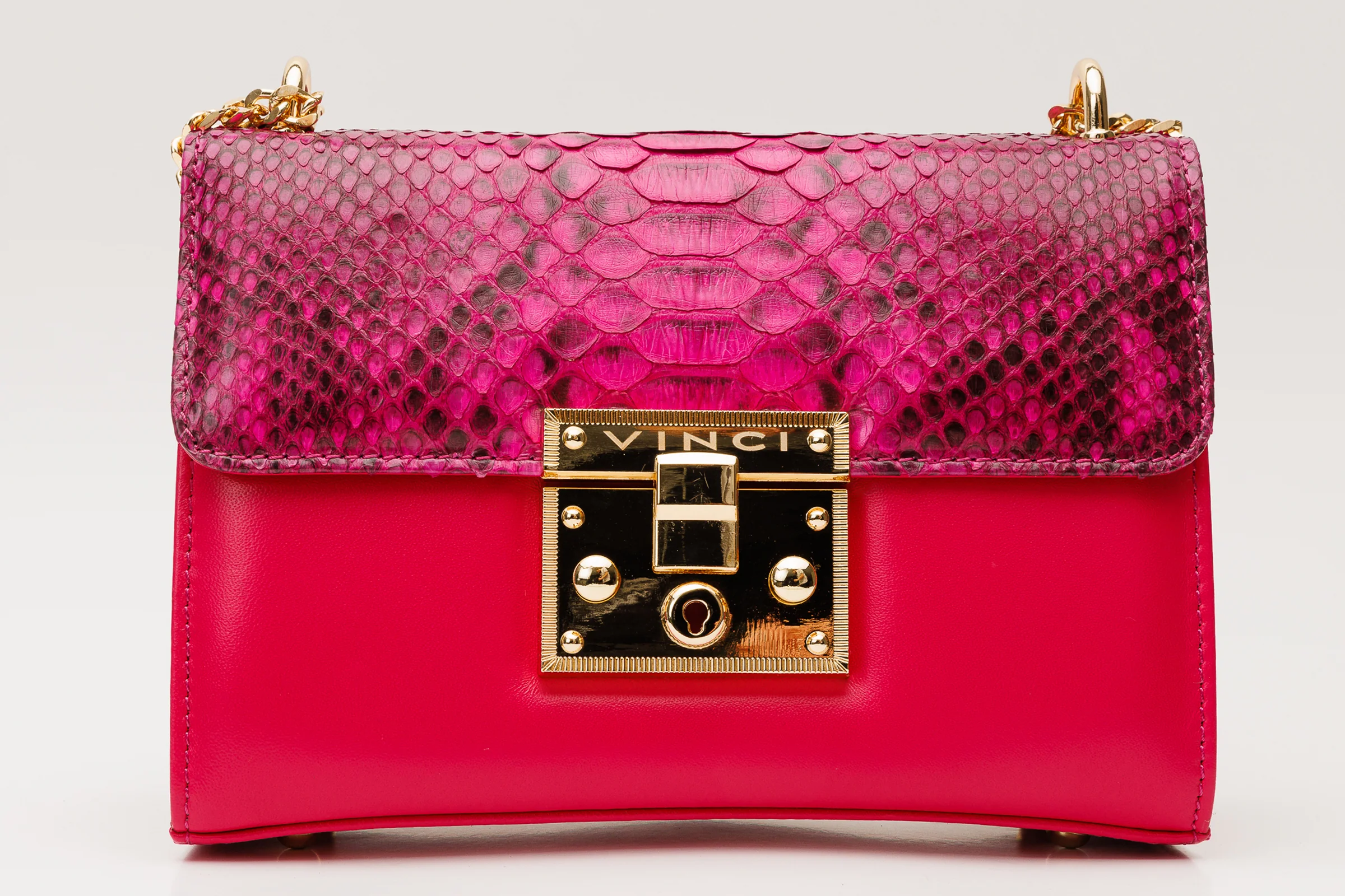 The Toskana Fuchsia Pythn Leather Handbag - Image 2