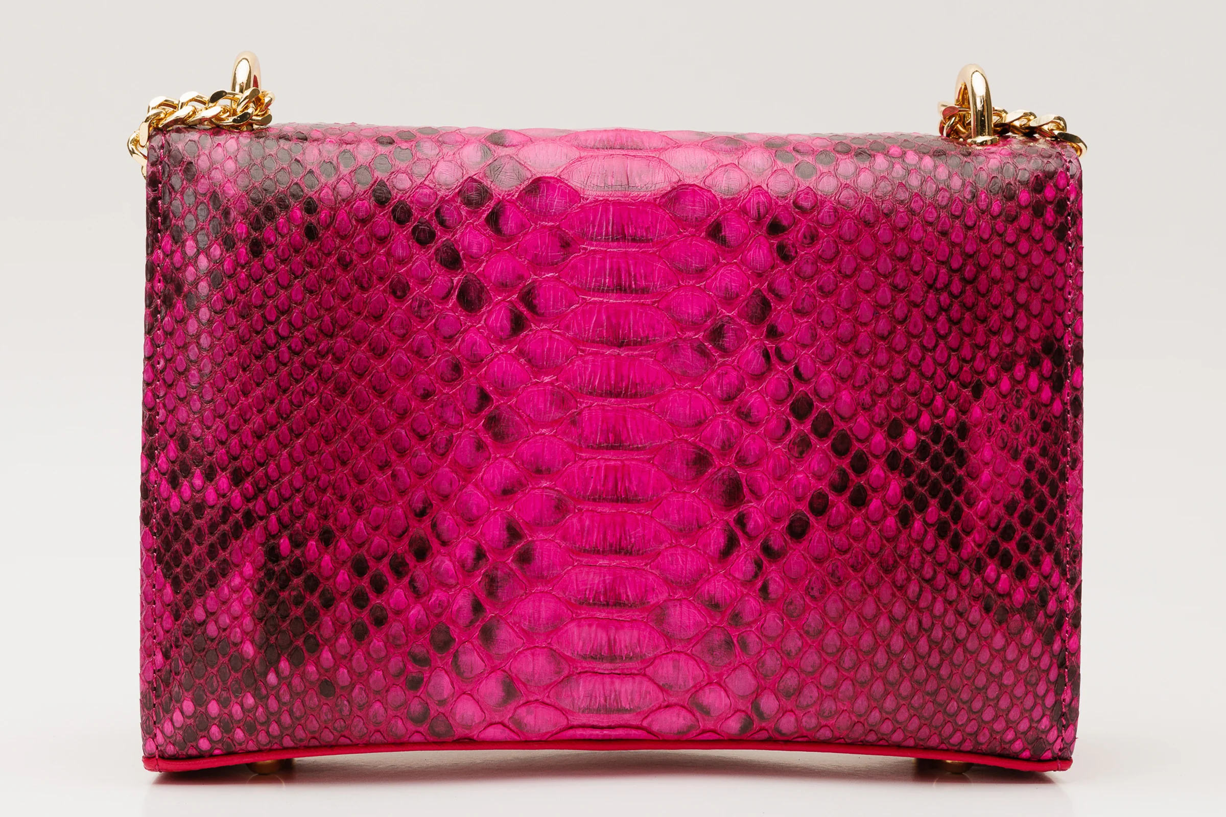 The Toskana Fuchsia Pythn Leather Handbag - Image 3