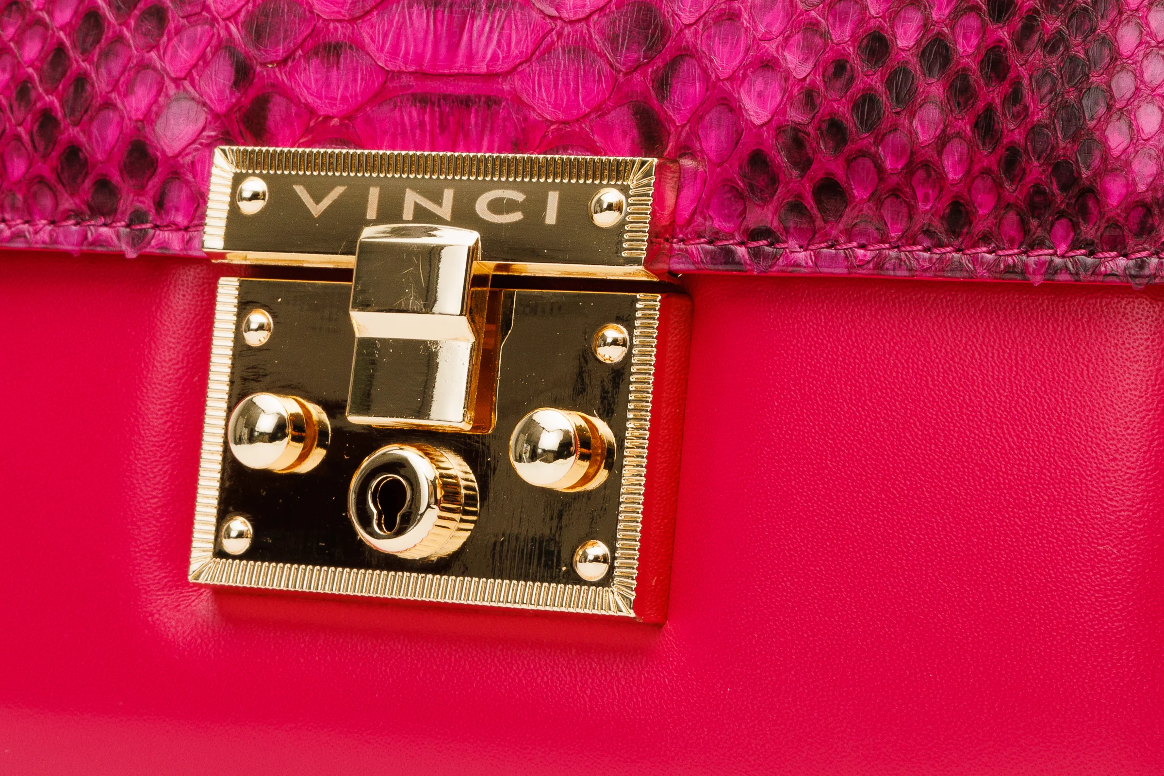 The Toskana Fuchsia Pythn Leather Handbag - Image 5