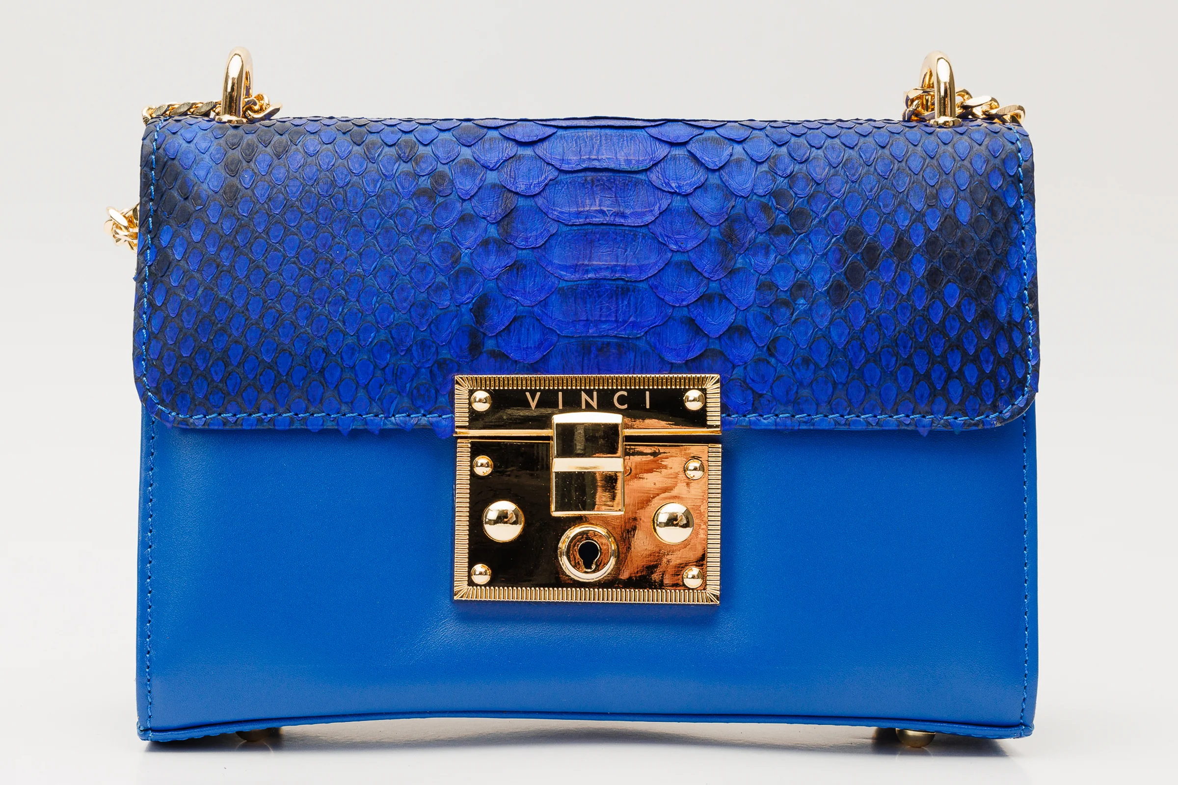The Toskana Sax Blue Pythn Leather Handbag - Image 2