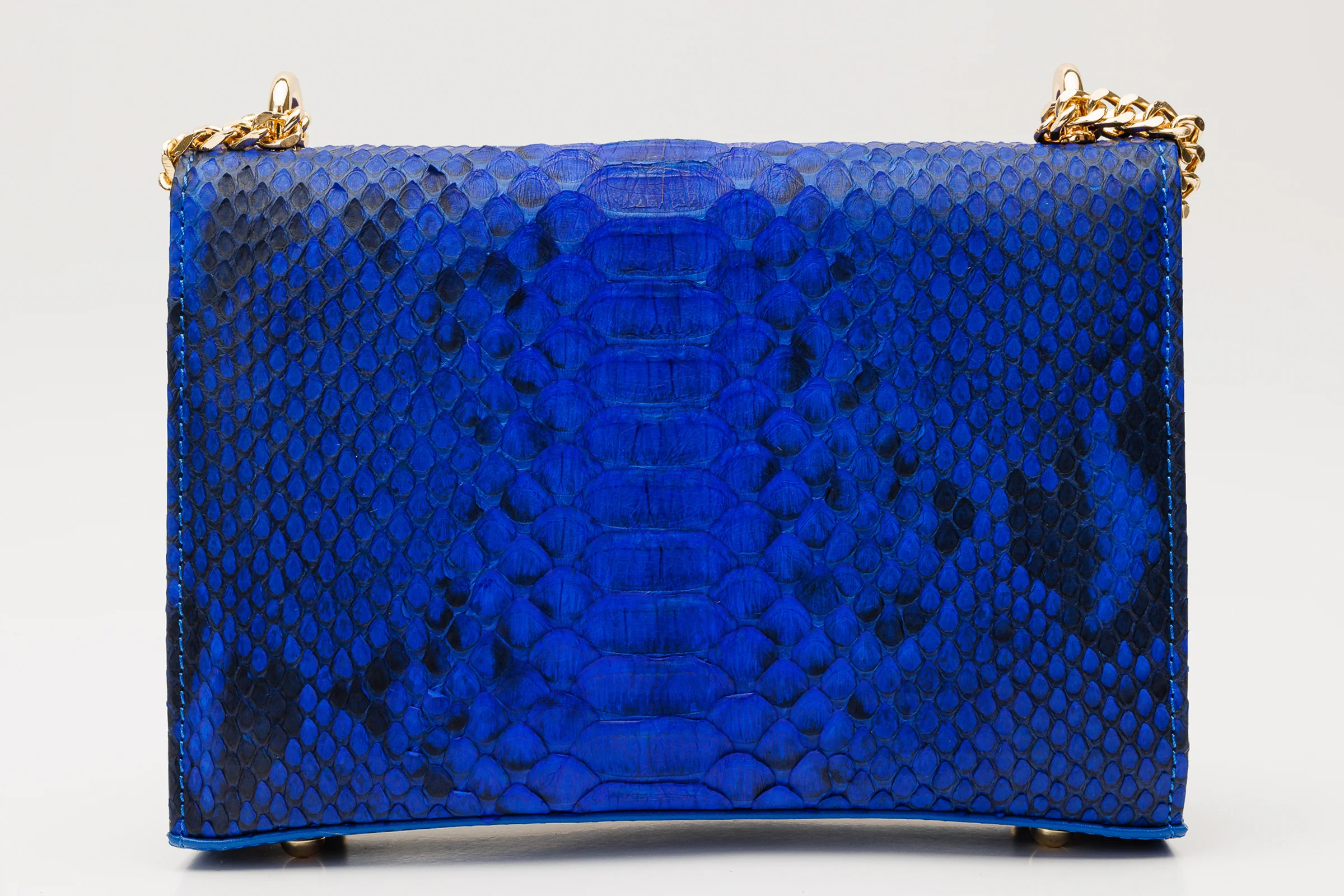 The Toskana Sax Blue Pythn Leather Handbag - Image 4