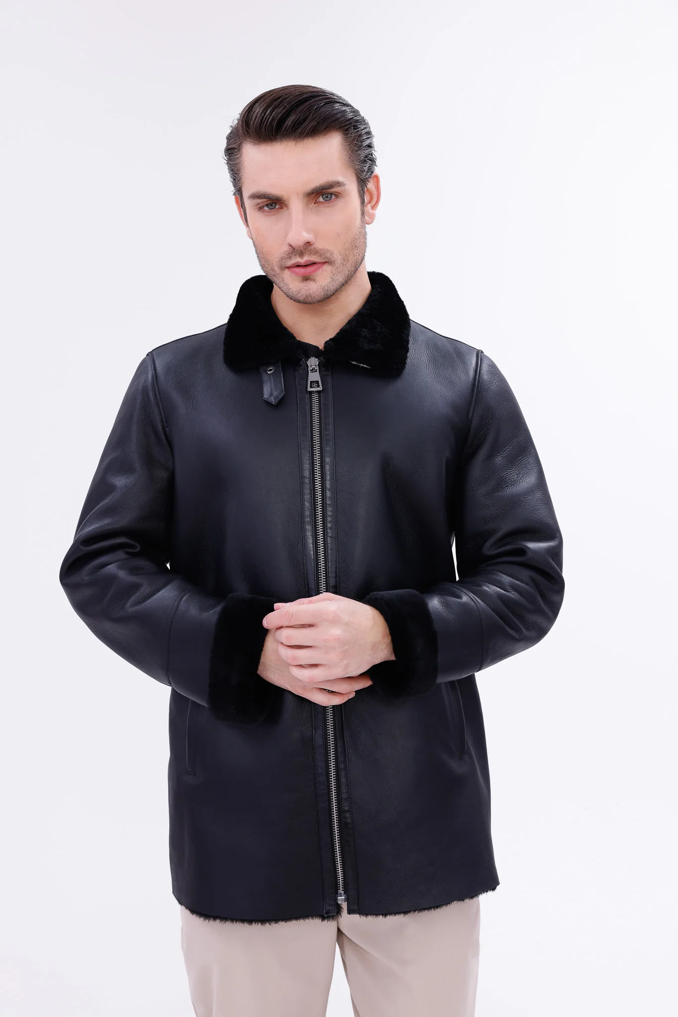 The Treviso Black Shearling Men Jacket - Image 10