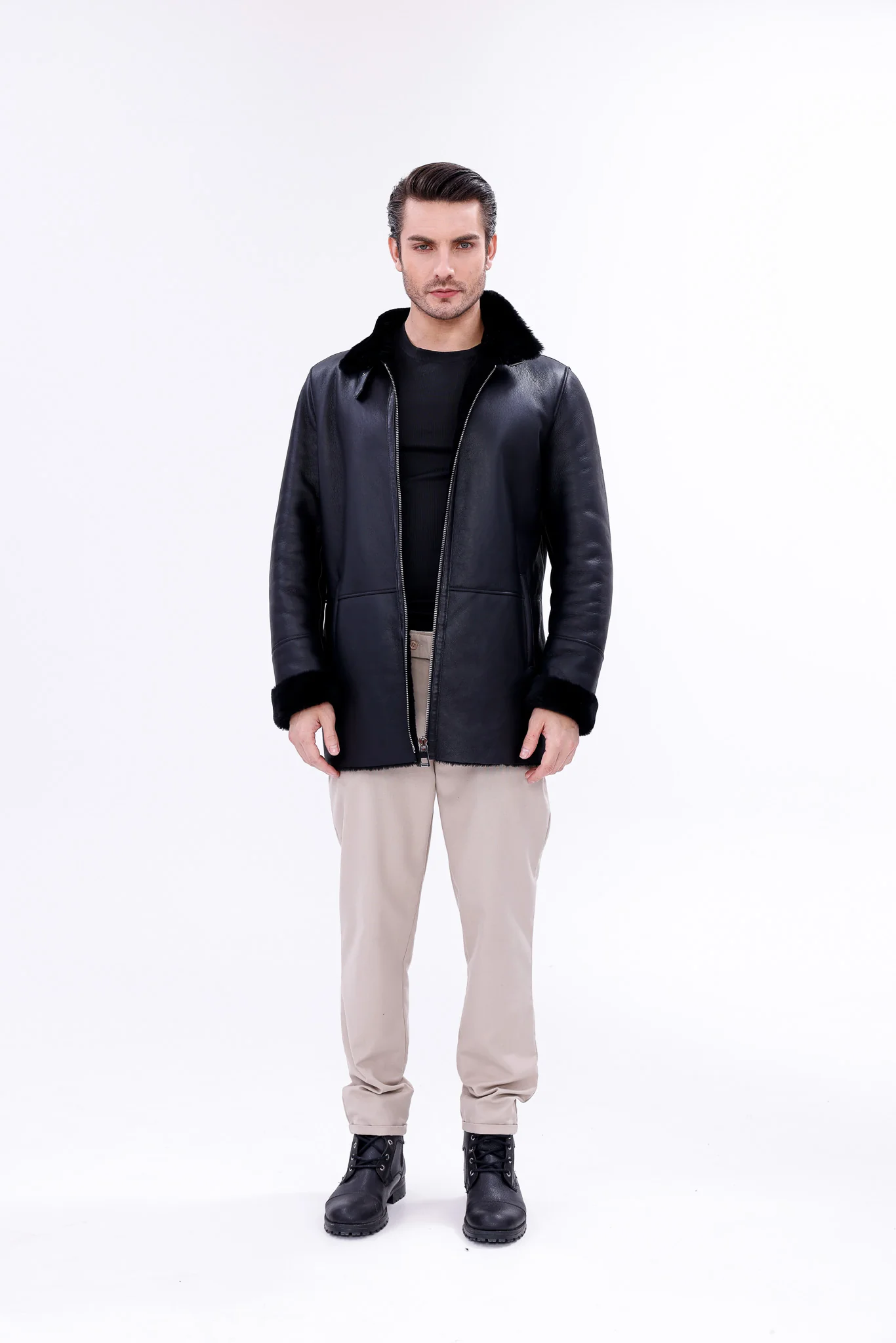 The Treviso Black Shearling Men Jacket - Image 4