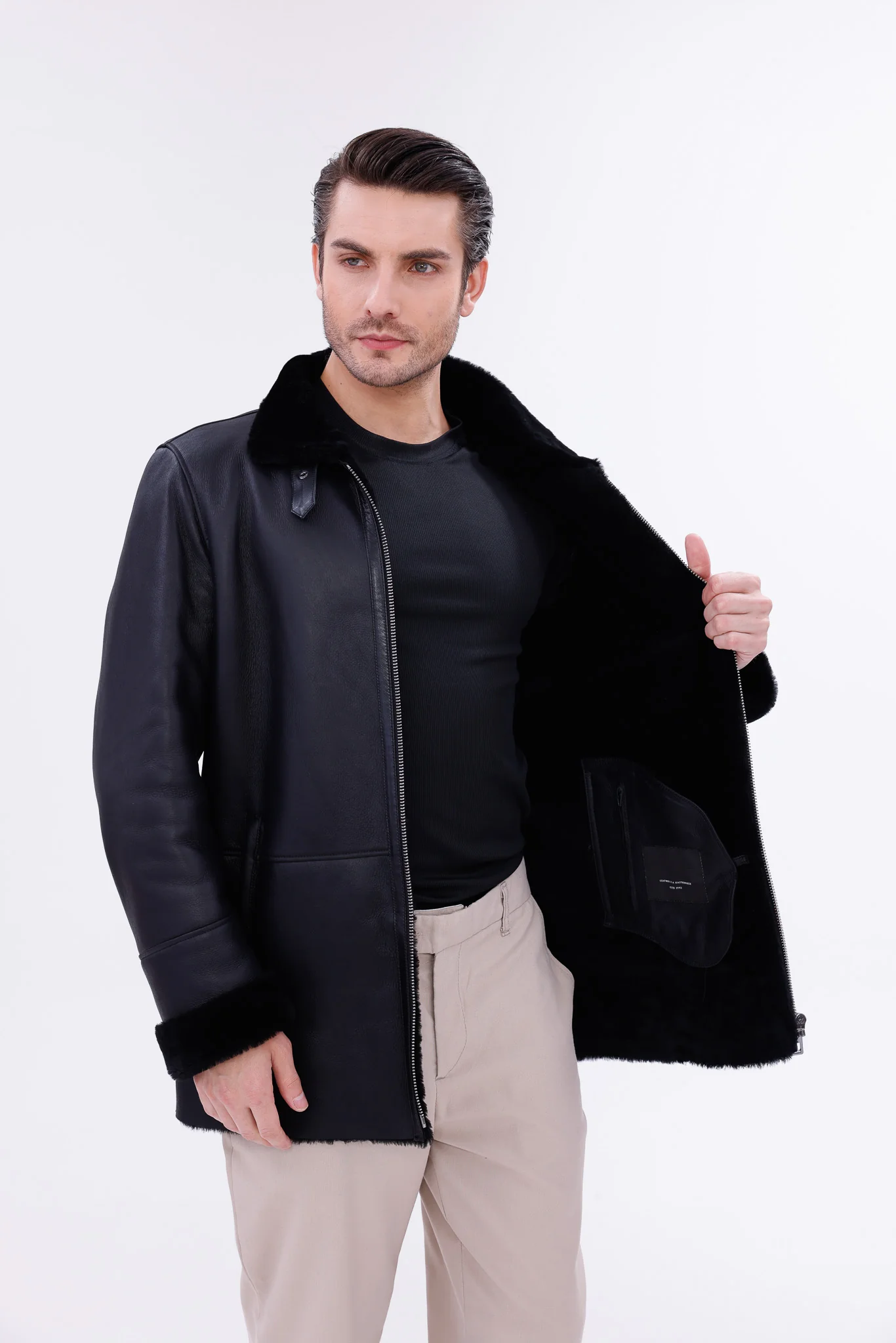 The Treviso Black Shearling Men Jacket - Image 6